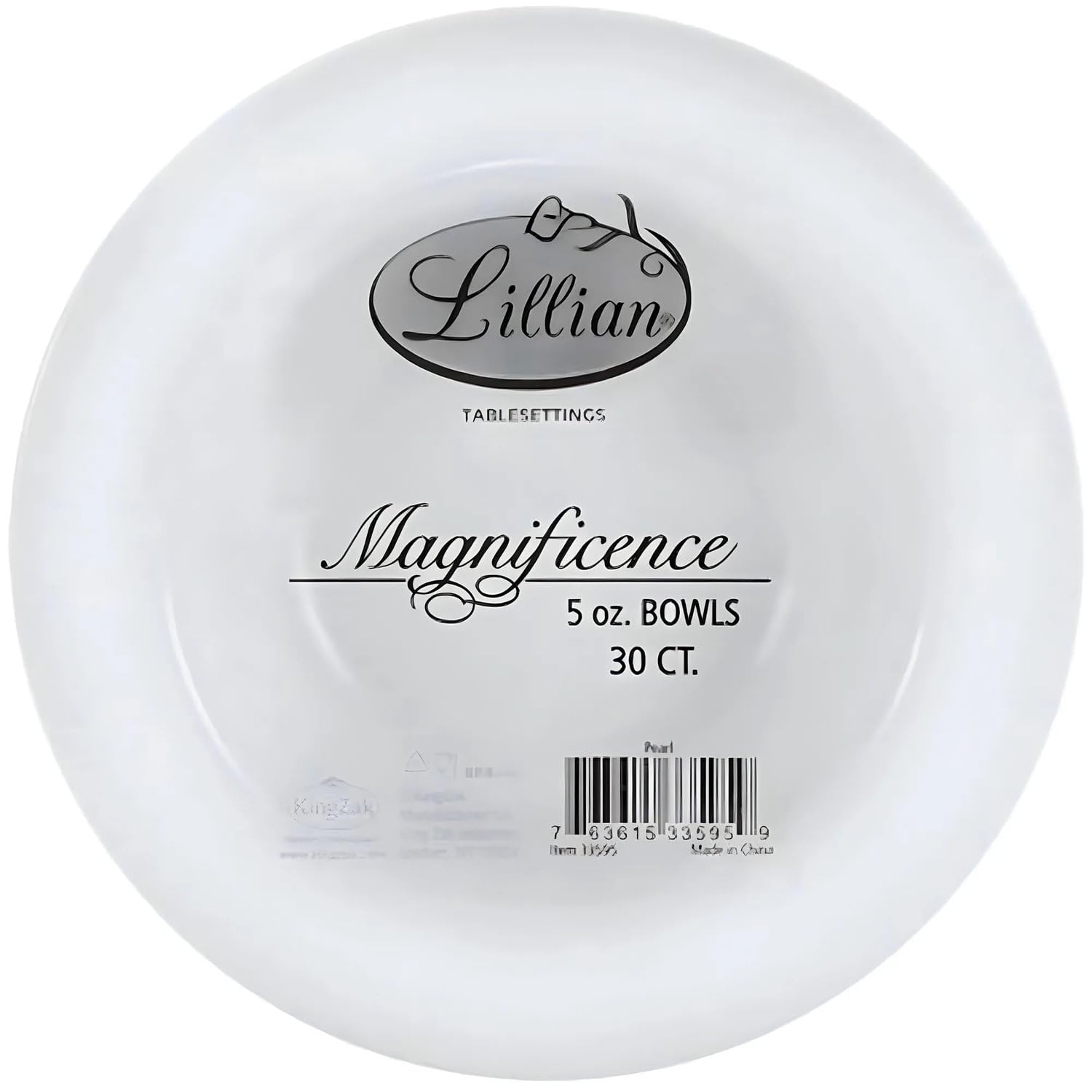 Lillian Tablesettings Round Plastic Bowls - 5 Oz  White  30 Pcs