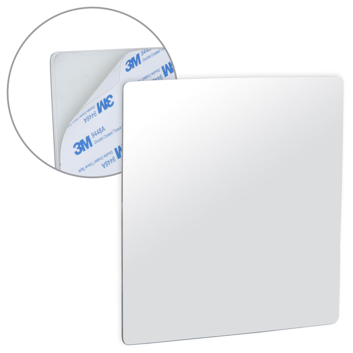 Sticky 3M Adhesive Anti-Fog Shaving Mirror - Peel And Stick Fogless Shower Mirror For Men - Frameless & Shatterproof Plastic Mir