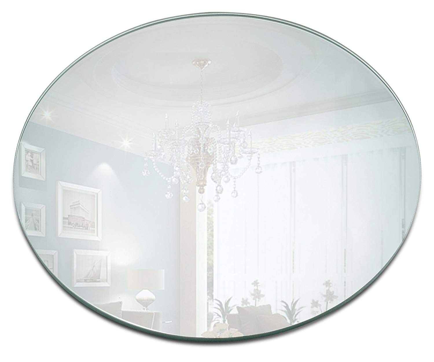 10 Inch Round Mirror Plate, Set Of 12-1.5Mm Thick Glass Plate Mirror Tiles W/Smooth Edges - Perfect Candle Wedding Centerpiece T