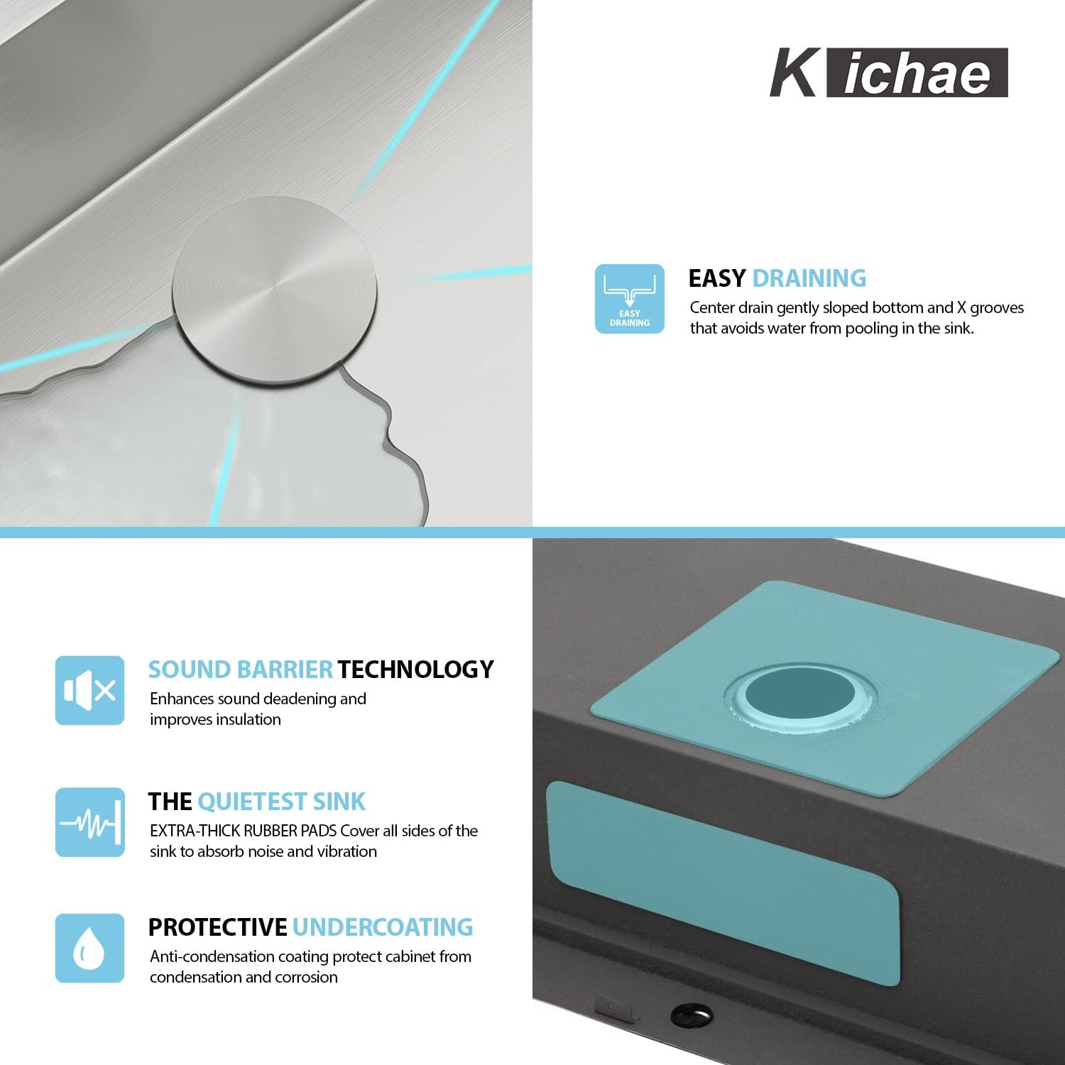 Kichae 28 Kitchen Sink Drop In - 28X22 Inch Drop Sink Workstation Stainless Steel Single Bowl Topmount Overmount Kitchen Sink Ha