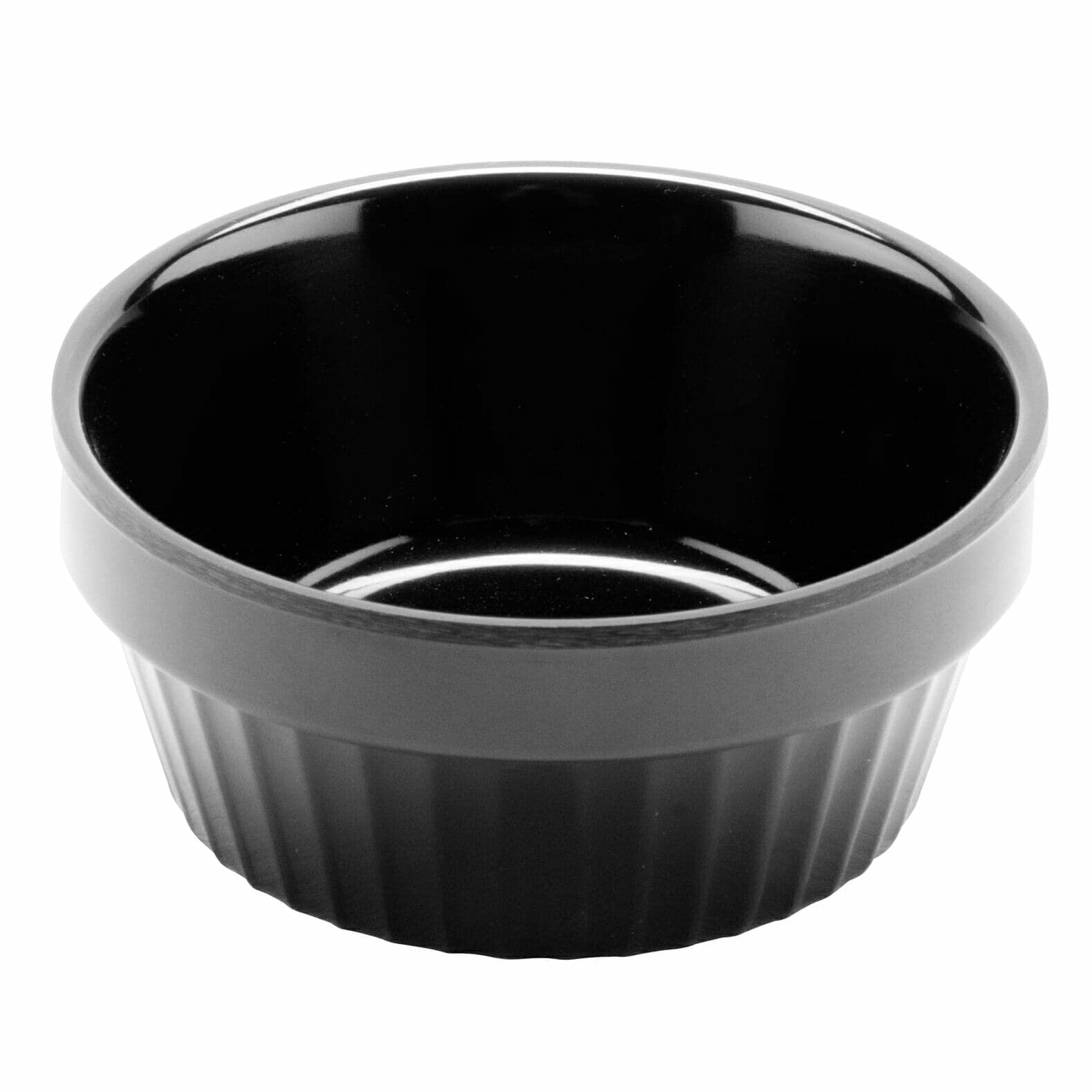 G.E.T. R-4-BK 4 oz. Melamine Sauce Cup, Break Resistant, Melamine, Black (Pack of 12)