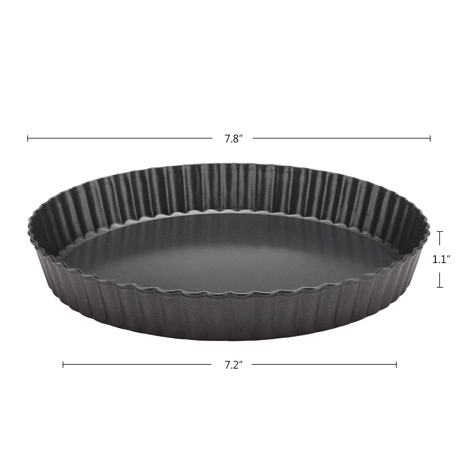 Beasea Mini Tart Pans for Baking  2pcs 8 Inch Tart Pan with Removable Bottom Small Non Stick Carbon Steel Quiche Pie Pans for Oven Baking