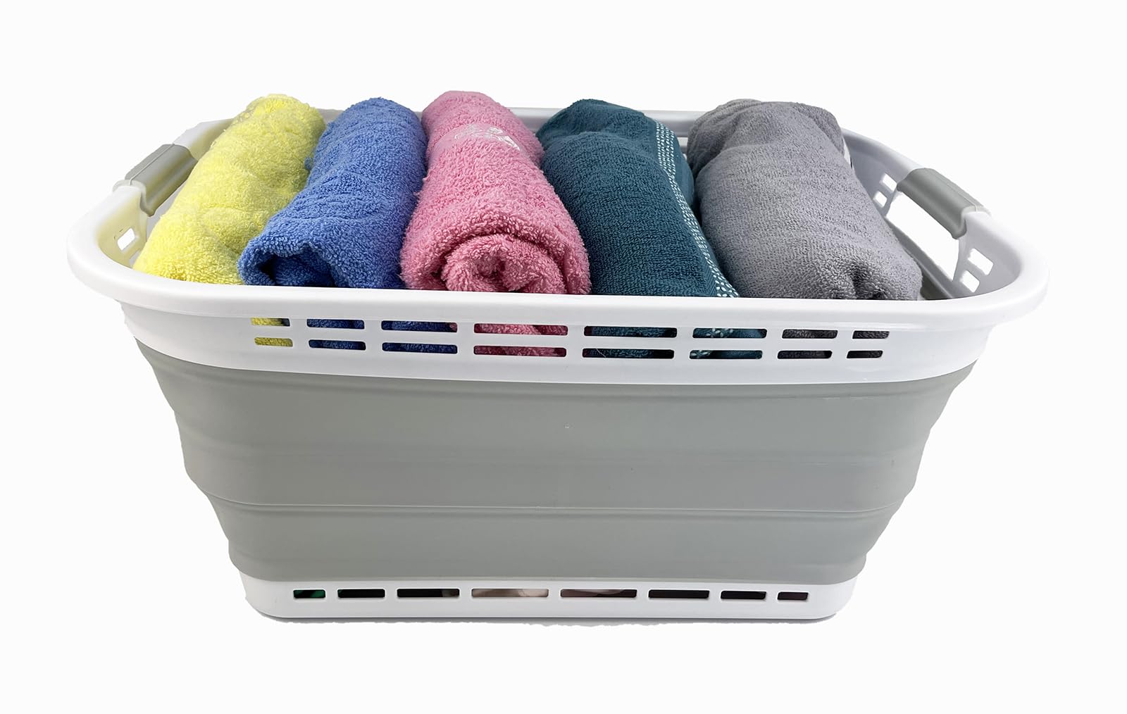 Sammart 42L (11 Gallons) Collapsible Plastic Laundry Hamper/Basket - Foldable Storage Container/Organizer - Portable Laundry Bas