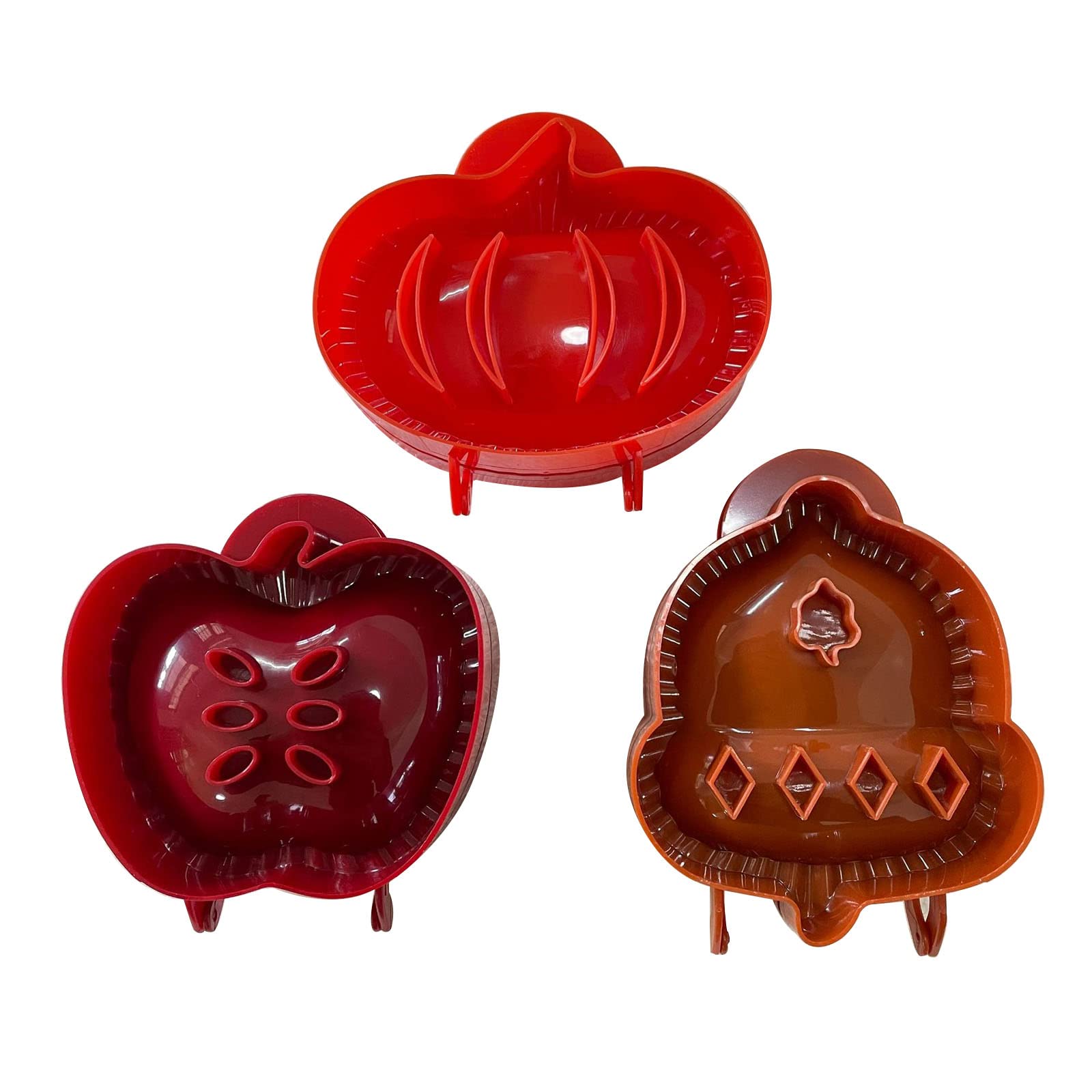 Fogun Hand Pie Molds for Home Baking,Set of 3 Mini Pocket Pie Dough Press, Apple Pumpkin Acorn Shapes,BPA-Free Plastic Baking To