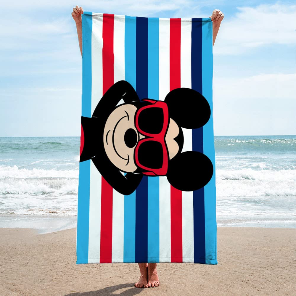 Jay Franco Disney Mickey Mouse Summer Starts Here Bath/Pool/Beach Towel - Super Soft & Absorbent Fade Resistant Cotton Towel  Measures 28 x 58 inches