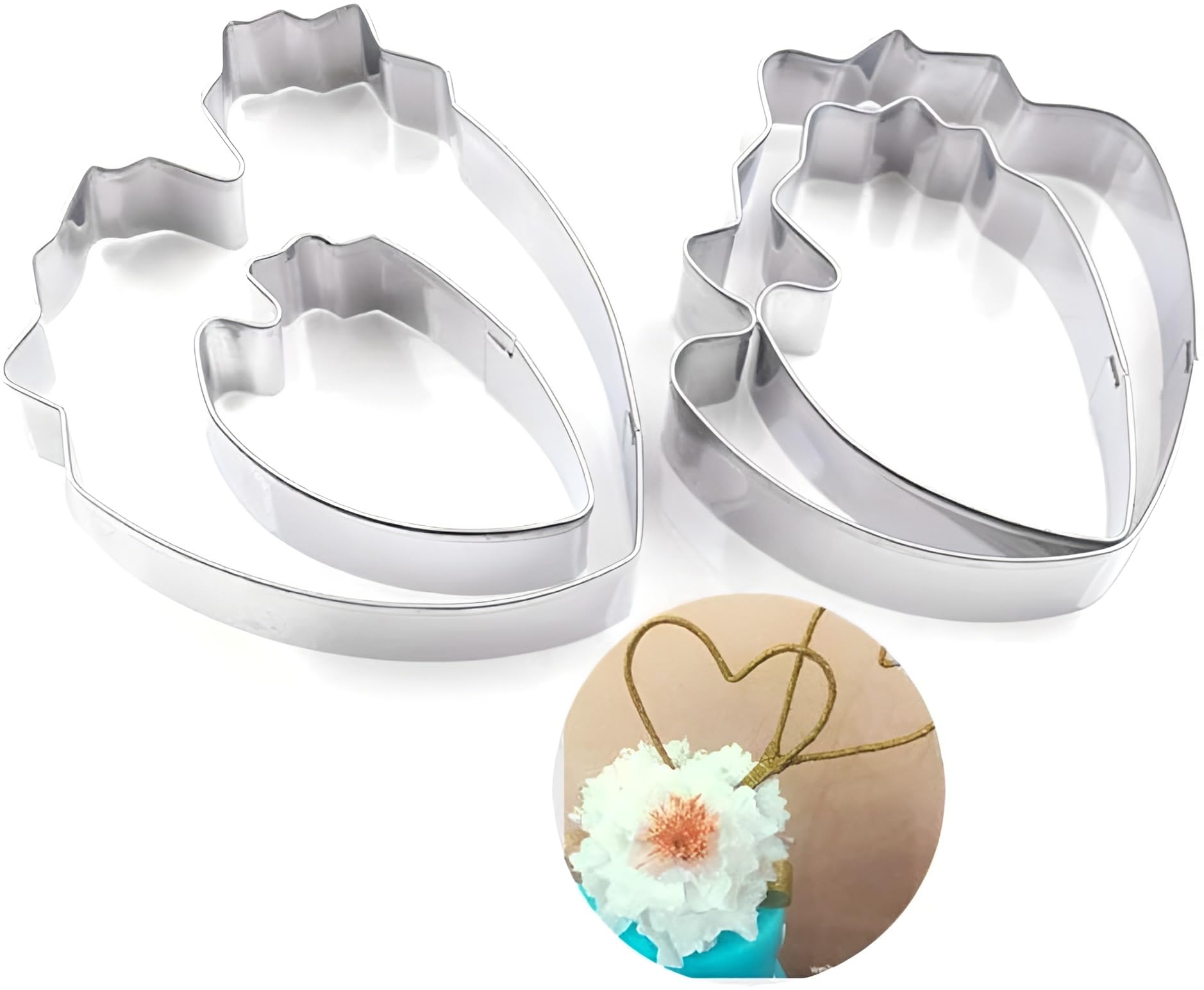 Zavaca 7 Pcs Rose Petal Cutter, 4 Pcs Herbaceous Peony Cutter & 4 Pcs Metal Ball Fondant Cake Decorating Sugarcraft Gumpaste Flo