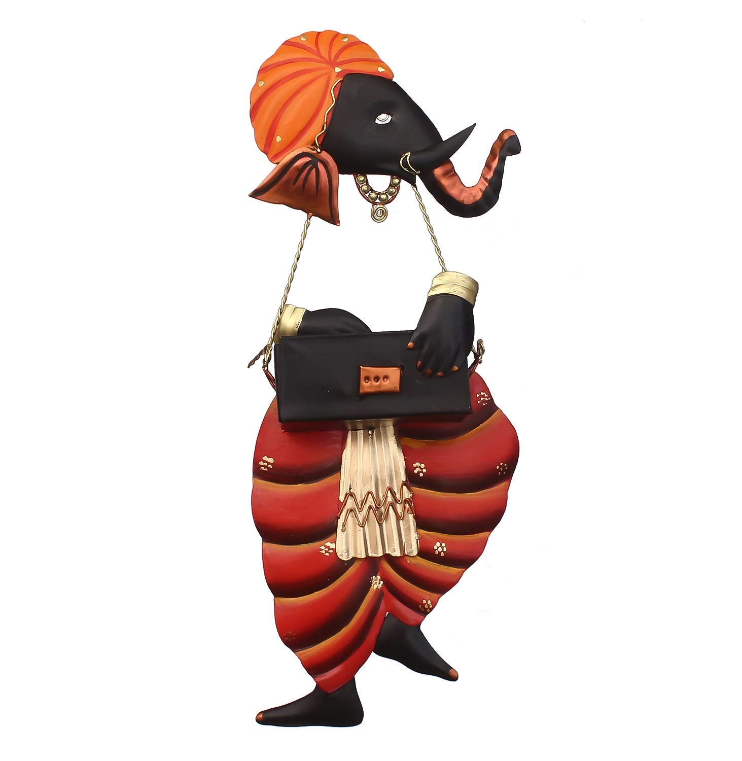 eCraftIndia Lord Ganesha Playing Harmonium Wall Hanging