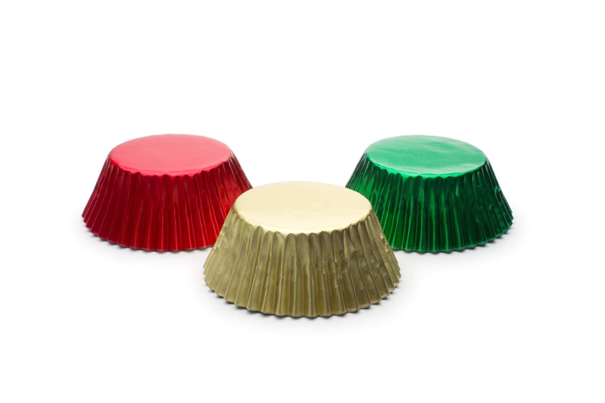 Fox Run Christmas Foil Disposable Bake Cups, 3 x 3 x 1.25 inches, Red