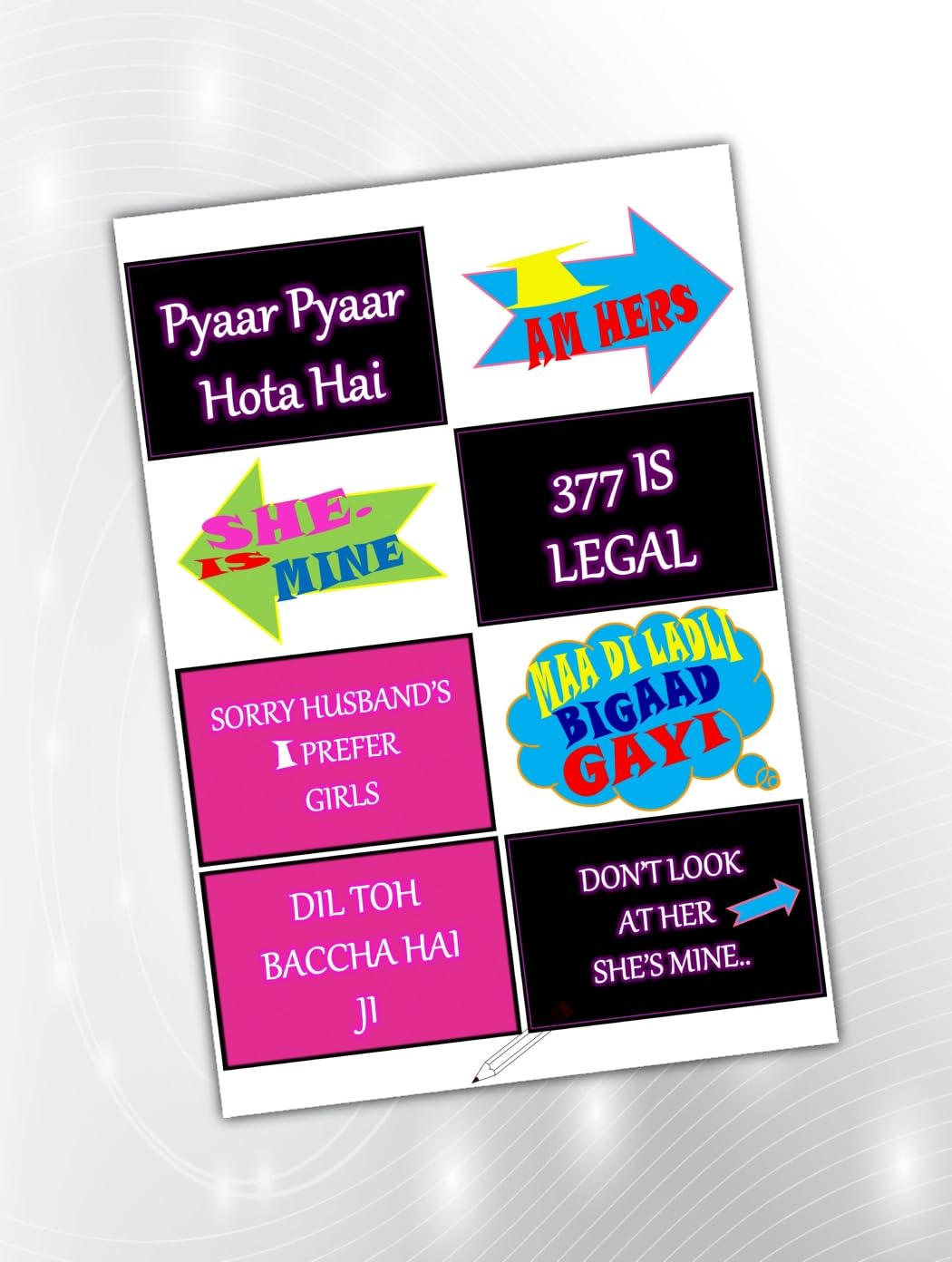 PartyStuff LGBT Theme Props  LGBT Speech Bubbles (8 Cards)