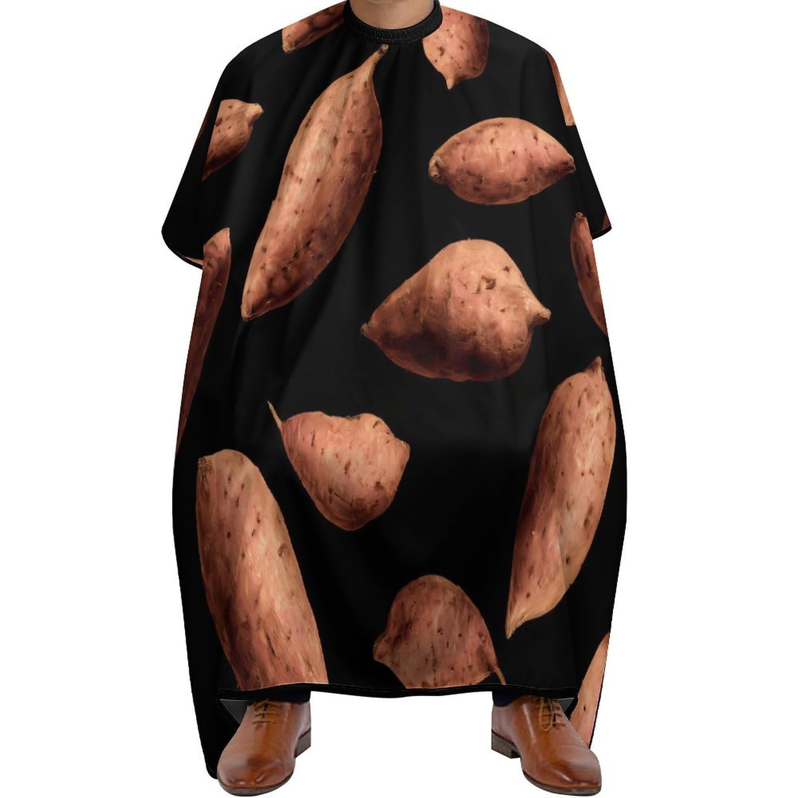 Sweet Potato Funny Hair Cutting Cape Salon Hairdressing Haircut Apron Barbers with Adjustable Closure