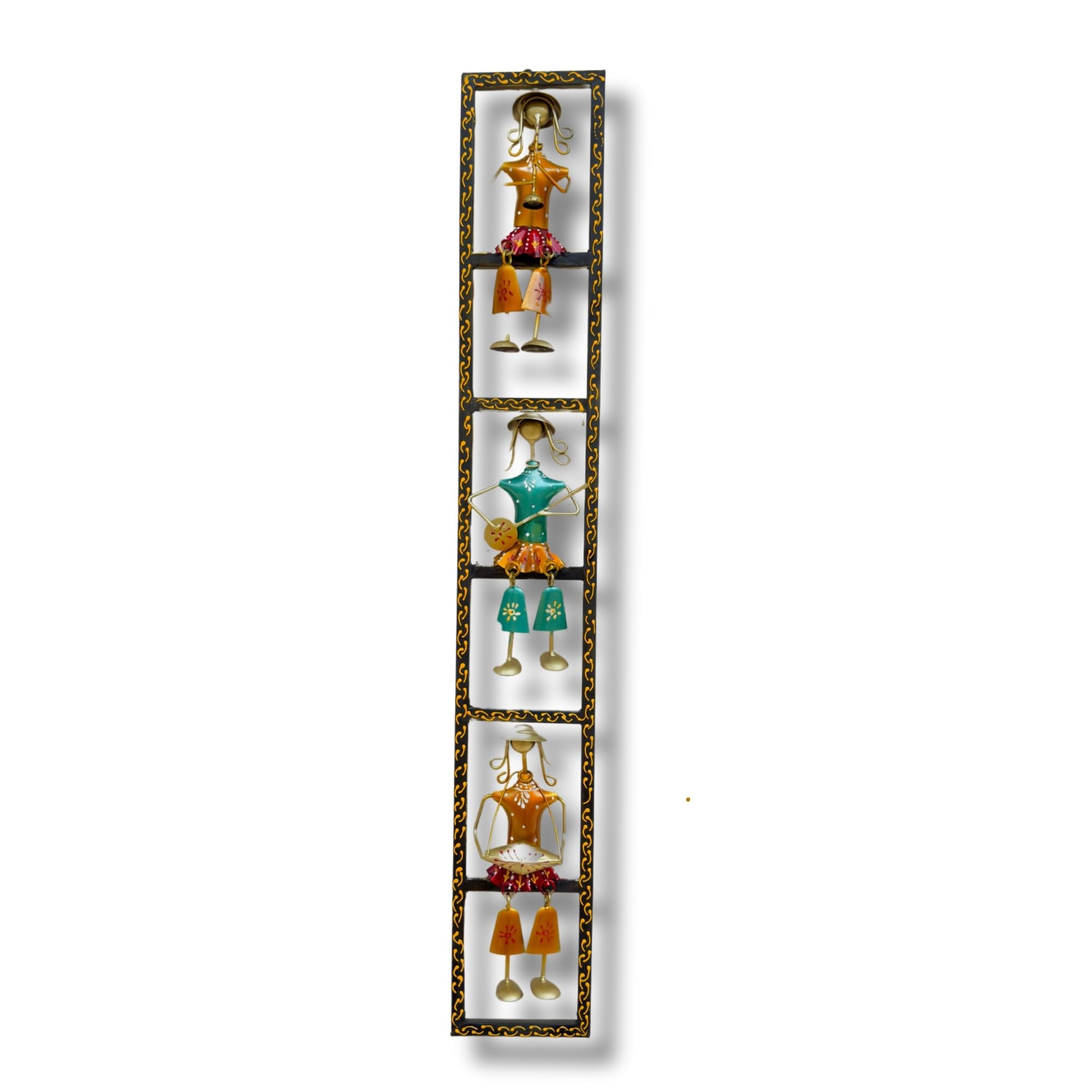 RSN Metal Wall Decor Rajasthani 3 Musicians Wall Art/Wall Hanging For Home Decor Size-35 x5 Inch