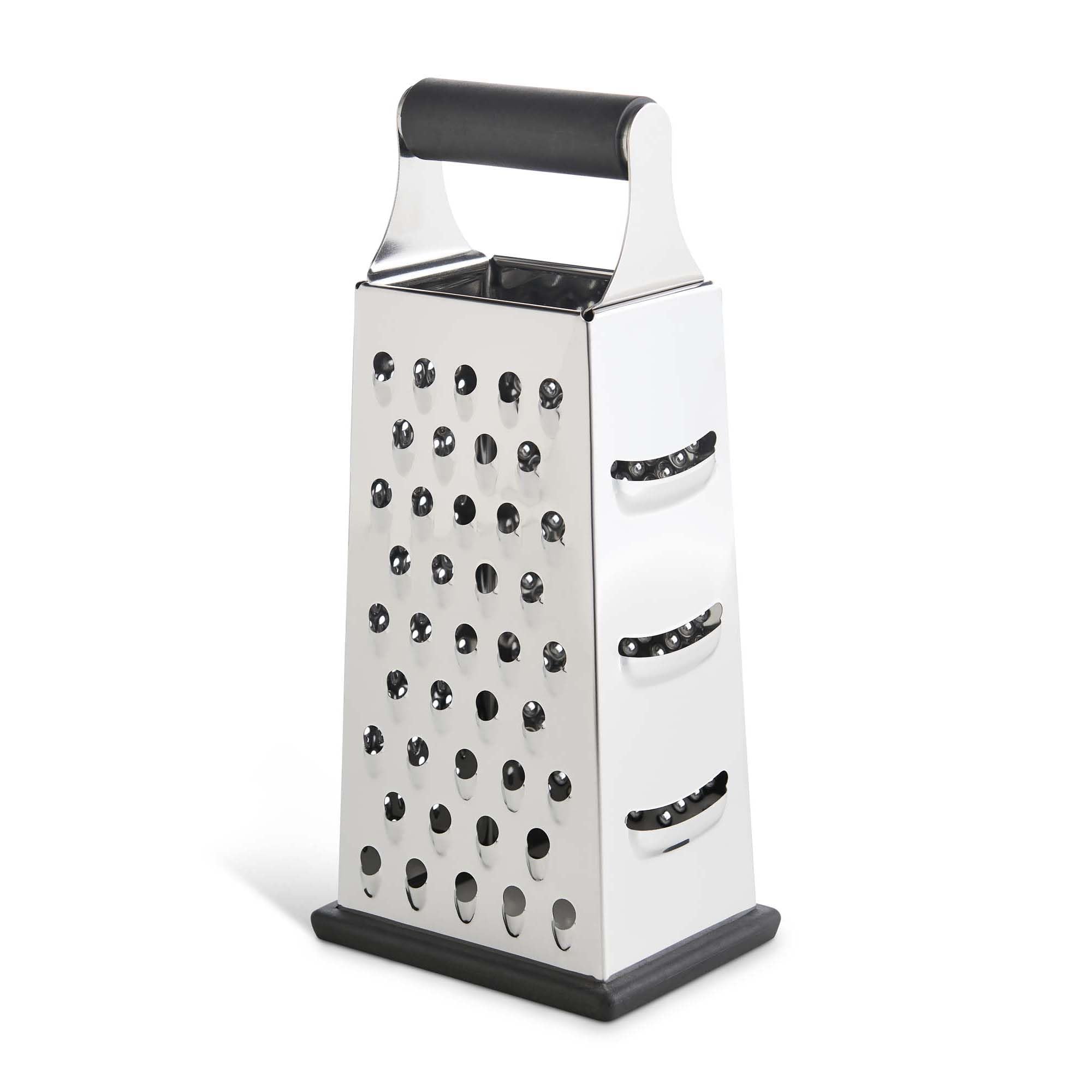 Hic Kitchen Professional Grater Zester, Stainless Steel, 4 Multi-Grating Surfaces, 7.5 X 4.25 X 3.25-Inches, Secure-Grip Handle,