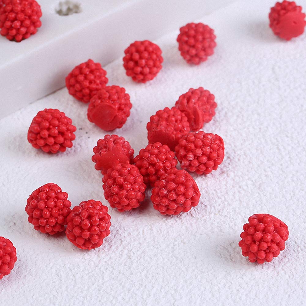 Fewo 32-Cavity 3D Raspberry Silicone Mold For Fondant Chocolate Candy Gum Paste Polymer Clay Resin Kitchen Baking Sugar Craft Ca