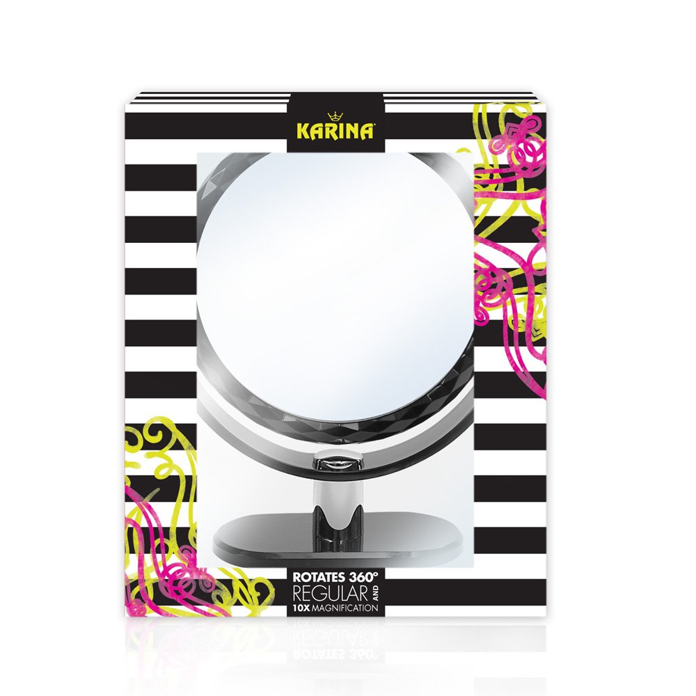 Karina,Tabletop Mount 10X/1X Magnification 360 Degree Mirror
