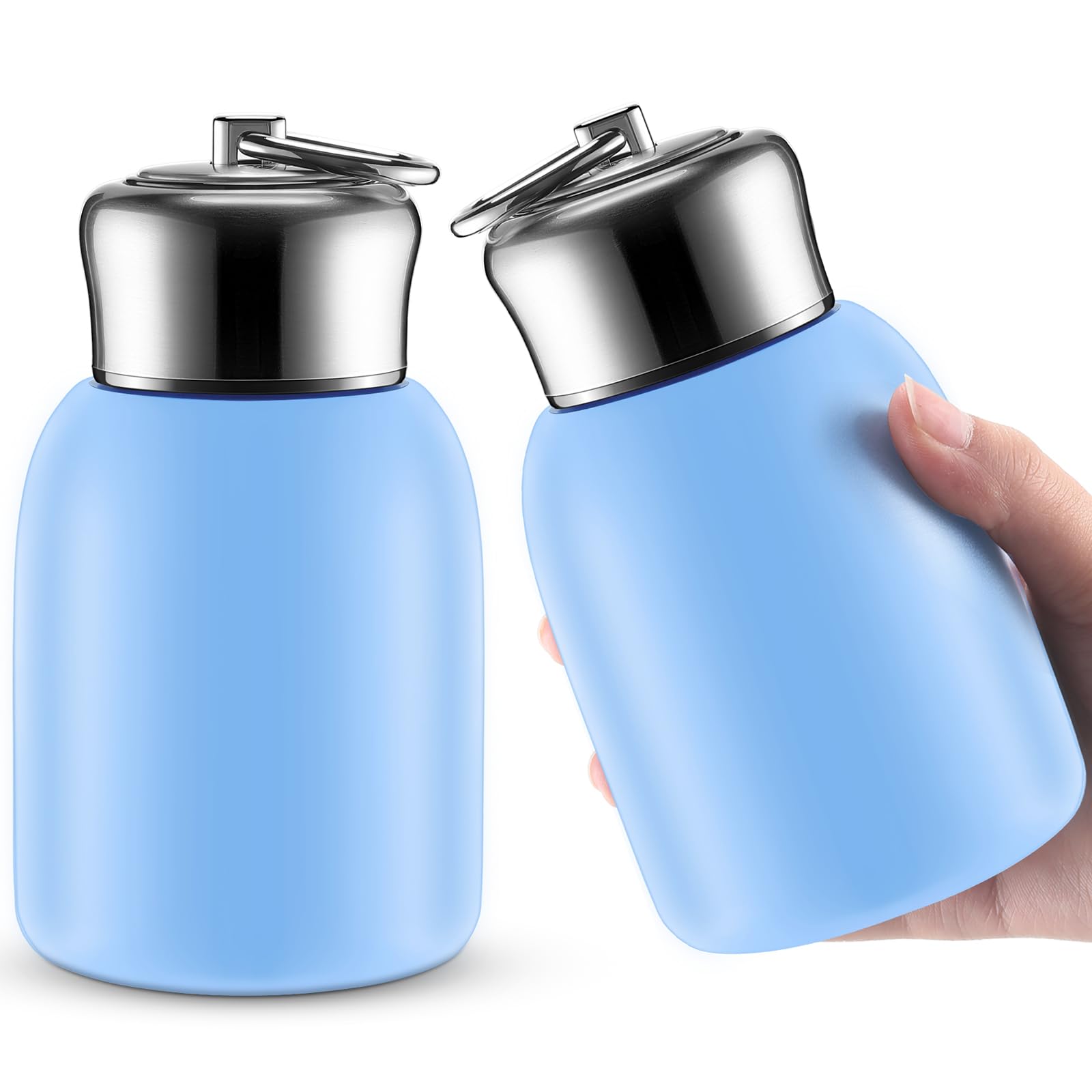 Mifoci 2 Pcs 10oz Mini Water Bottles Stainless Steel Slim Insulated Thermal for Hot Cold Drink Thermal Small Vacuum Portable Wat