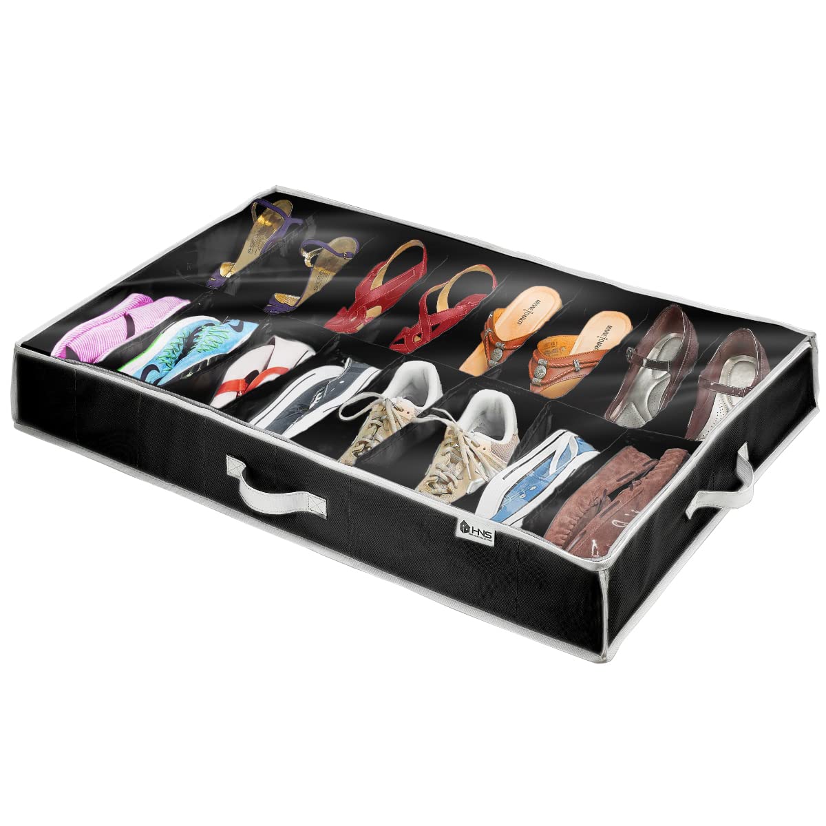 HOLDN ' STORAGE Extra-Large Under Bed Shoe Storage Organizer - Underbed Storage Solution Fits Men 's and Women 's Shoes, High He