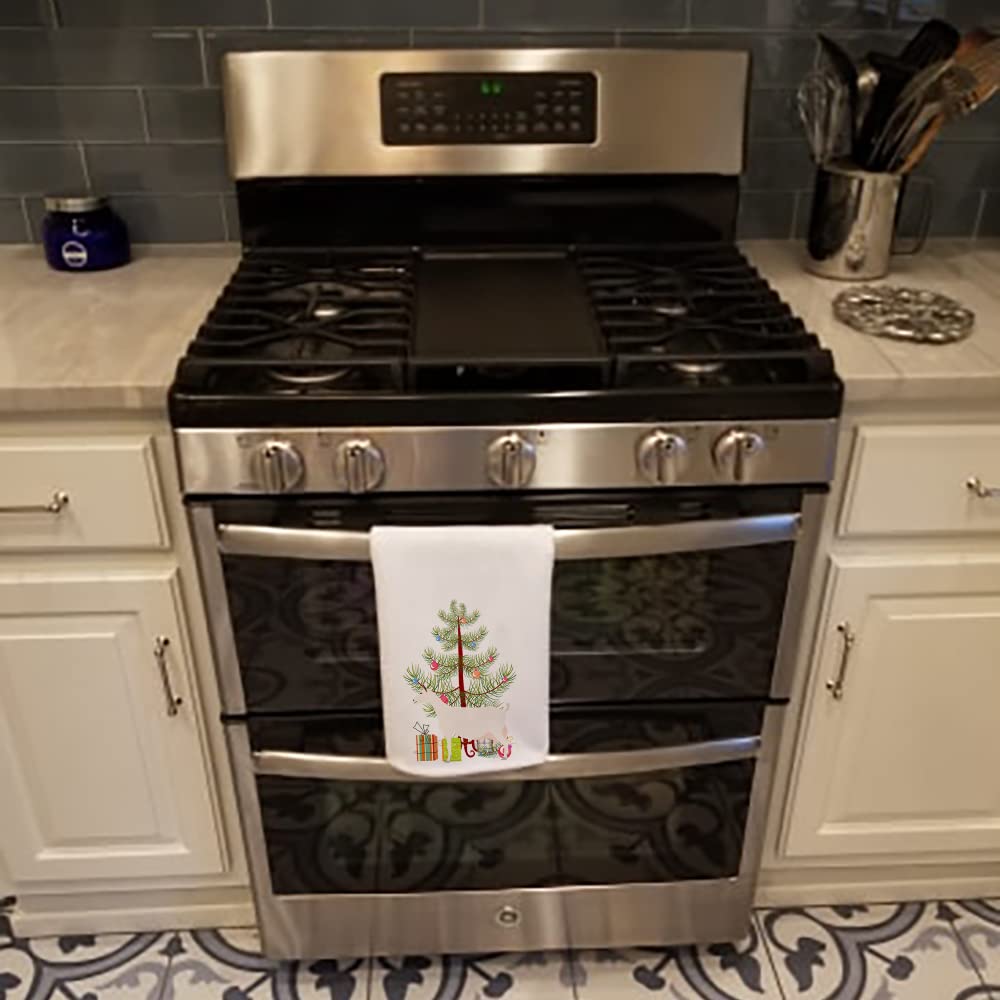 Saanen Goat Christmas White Kitchen Towel Set of 2