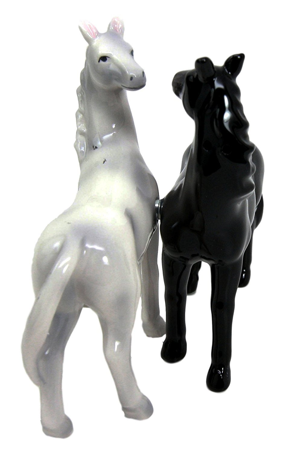 Ebros Adorable Love Locked White And Black Horse Valentines Twin Salt Pepper Shakers Set Fun Kitchen Dining Ceramic Magnetic Dec