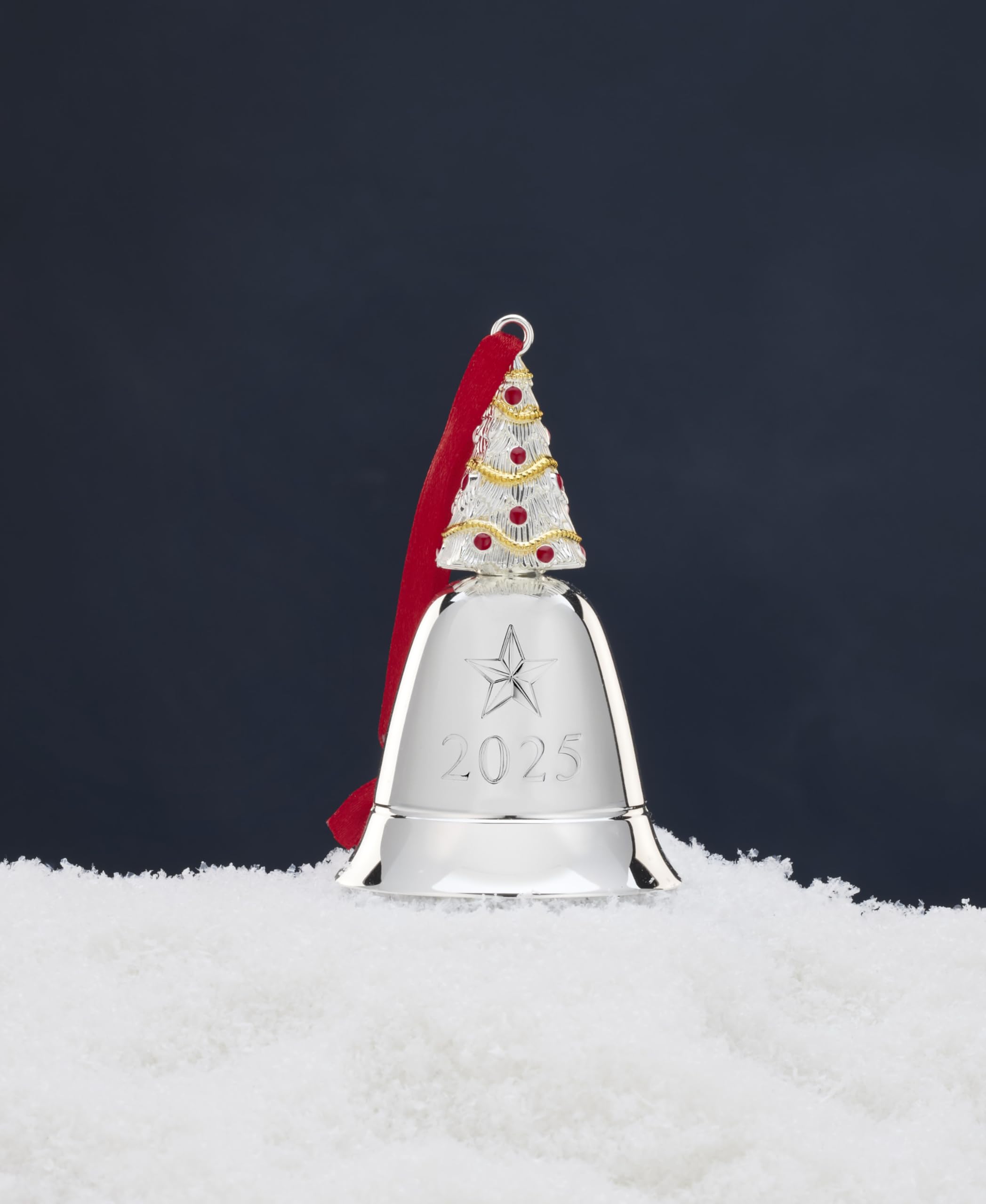 Lenox 897116 2025 Musical Bell Silverplate Ornament, We Wish You a Merry Christmas, Christmas, Holiday Decorations