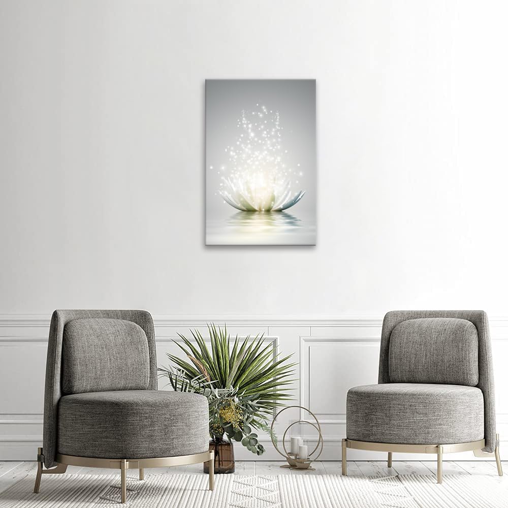 Lotus Floral Canvas Prints Art For Zen Office Decor Wall Art Meditation Pictures Modern Artwork Painting Framed Ready To Hang(20