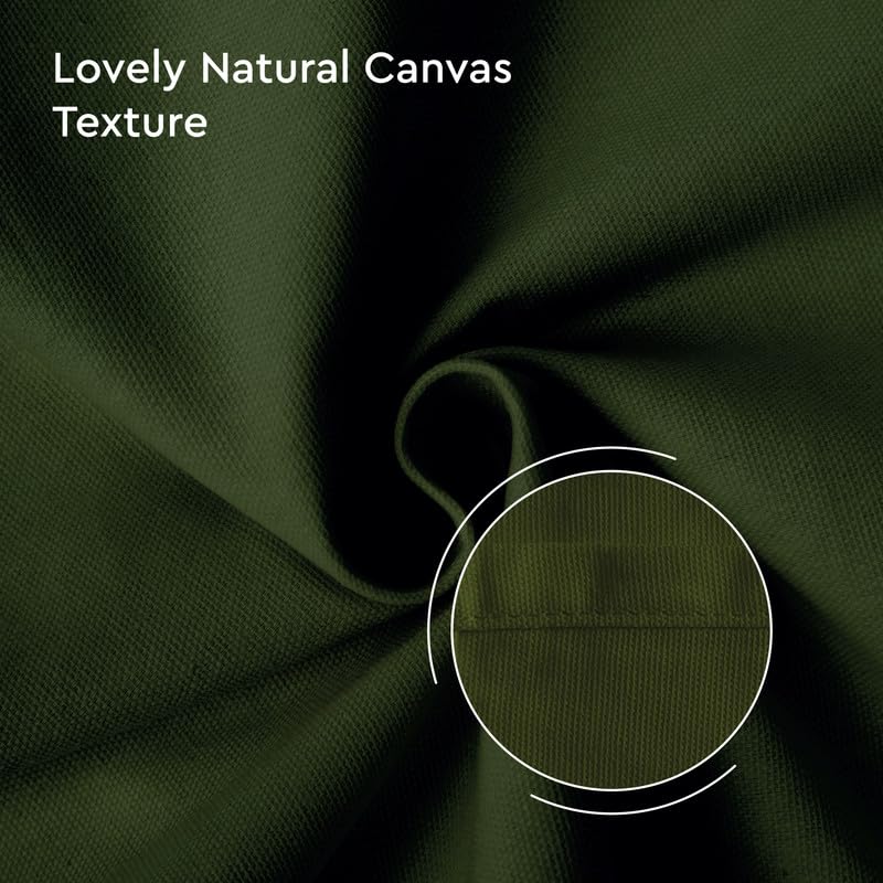 Encasa Table Runner 13X104 In Long | Cotton Canvas Fabric | Leaf Green Solid Color | Machine Washable & Durable