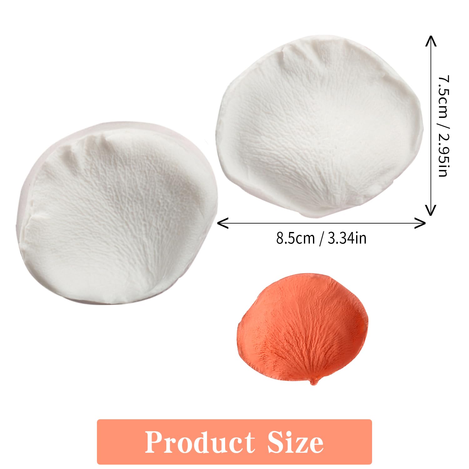 Kalaien 3D Rose Petals Shape Silicone Fondant Mold Chocolate Molds Candy Molds Veining Petal Sugar Flower Making Tool