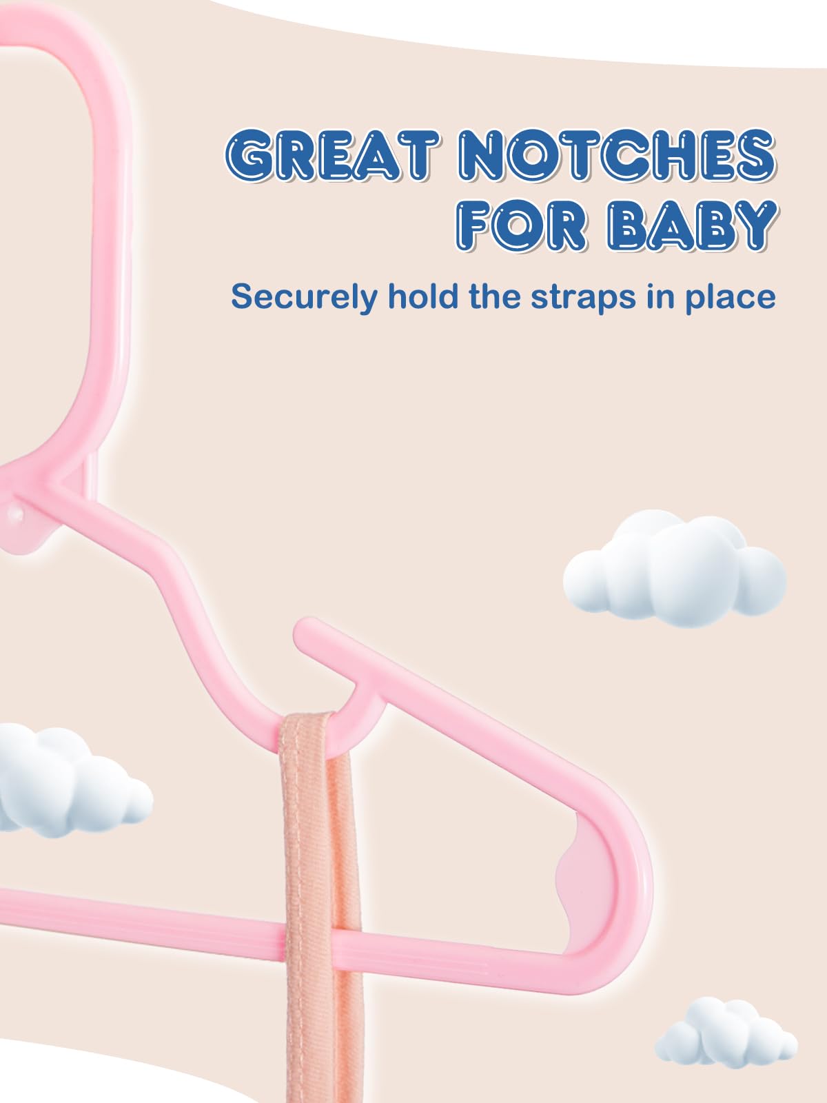 Smartor 60 Pack Baby Hangers - 11.7 Inch Plastic Baby Hangers For Closet - Childrens Hangers For Clothes & Infant Hangers For Cl