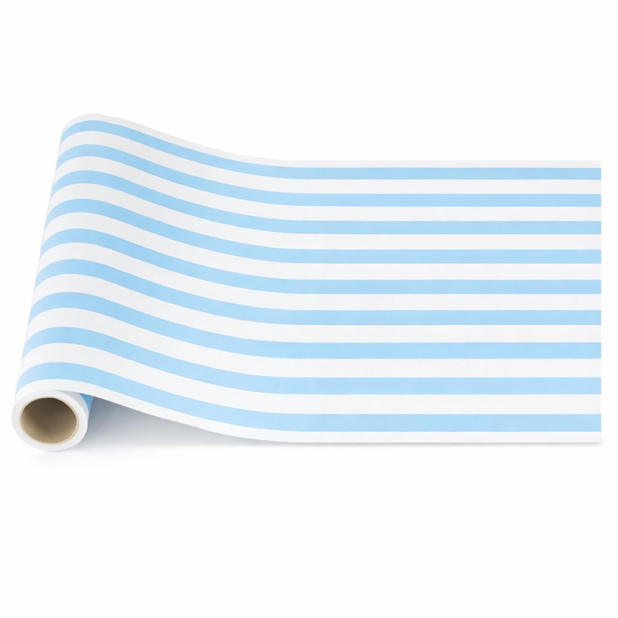 AmazingSpark Light Blue Striped Table Runner Roll - Disposable Paper Cabana Striped Table Runner for Birthday Wedding Carnival C