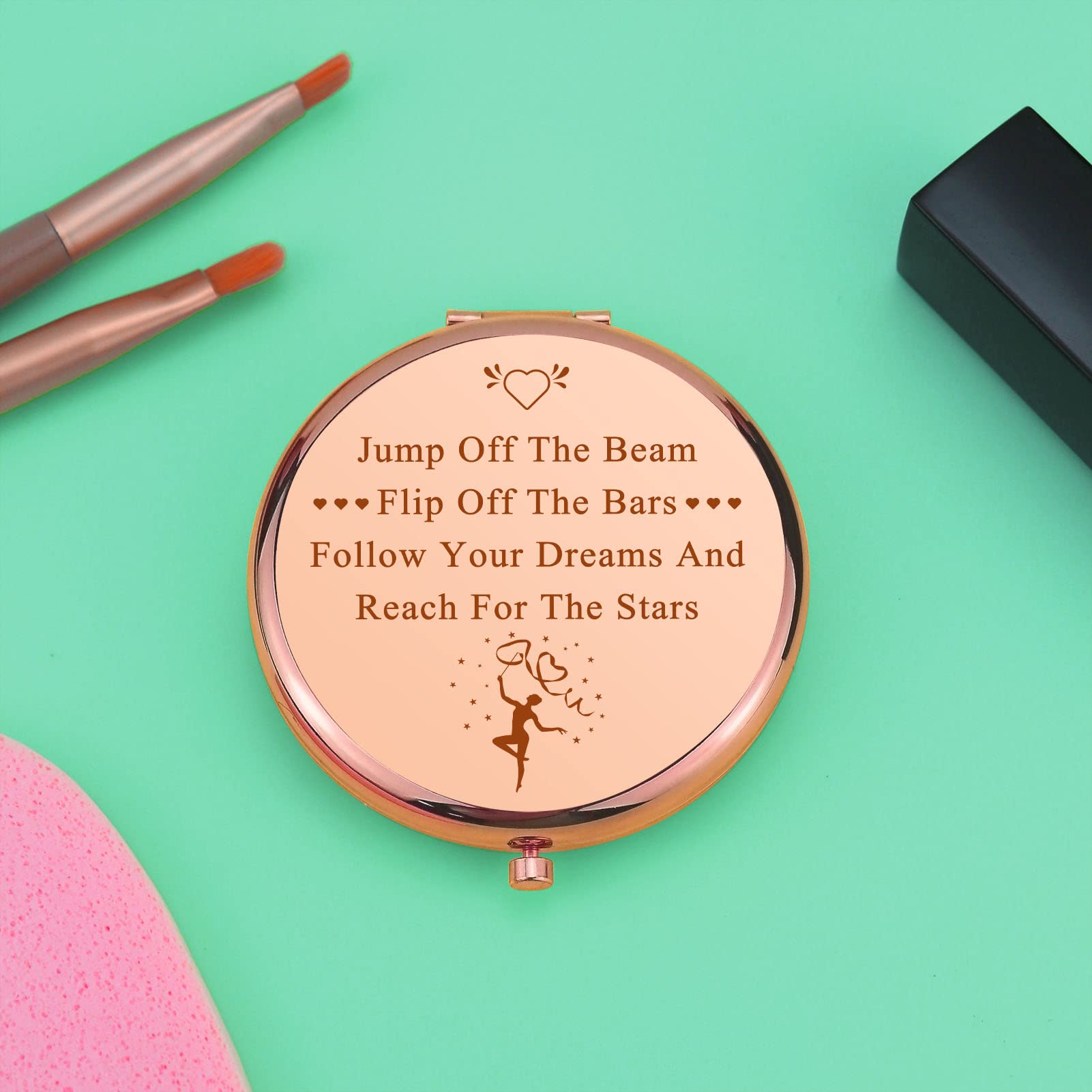 2 Pcs Gymnastics Lover Gifts Encouragement Gifts Compact Makeup Mirror Gymnastics Gifts Gymnast Inspirational Gifts For Women Fo