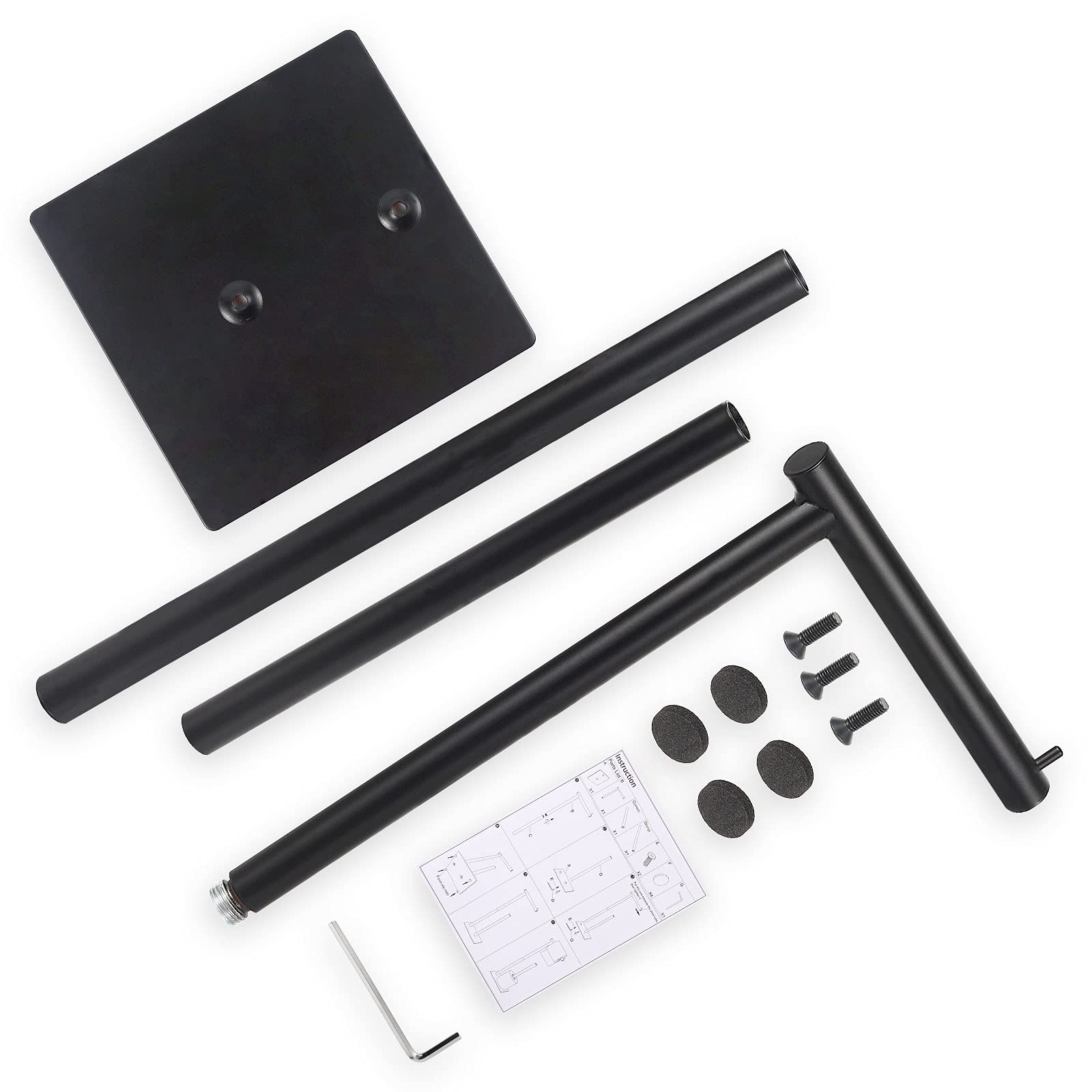 Toilet Paper Holder Stand Toilet Paper Roll Holder Stand Freestanding Black Toilet Paper Holder for Bathroom Toilet Tissue Storage Holder Metal