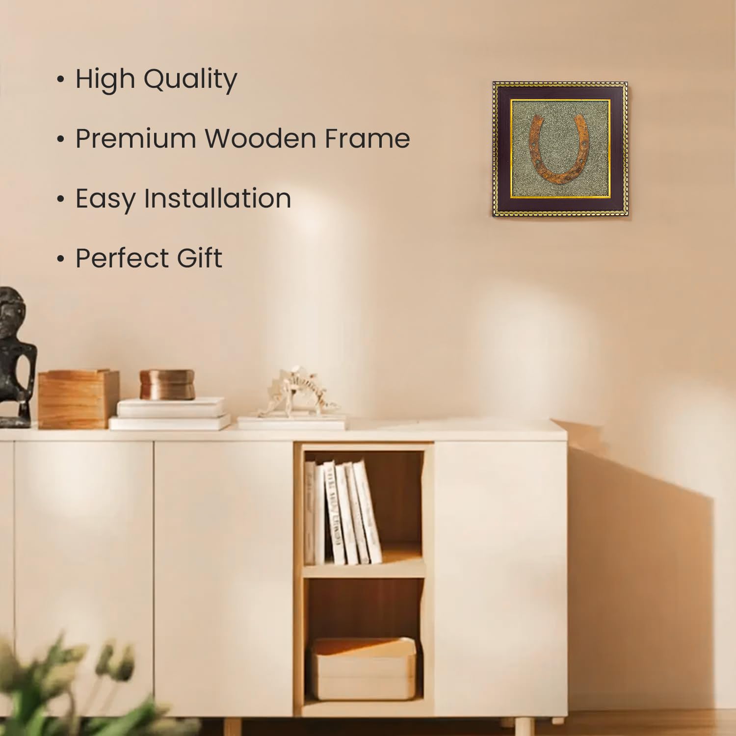 Astrotalk Ghode Ki Naal on Raw Pyrite Frame | Vastu Decorative Item for Home & Office | Attracts Wealth, Luck & Prosperity | Home Decor & Wall Decor Items for Living Room | Gift for Man & Woman