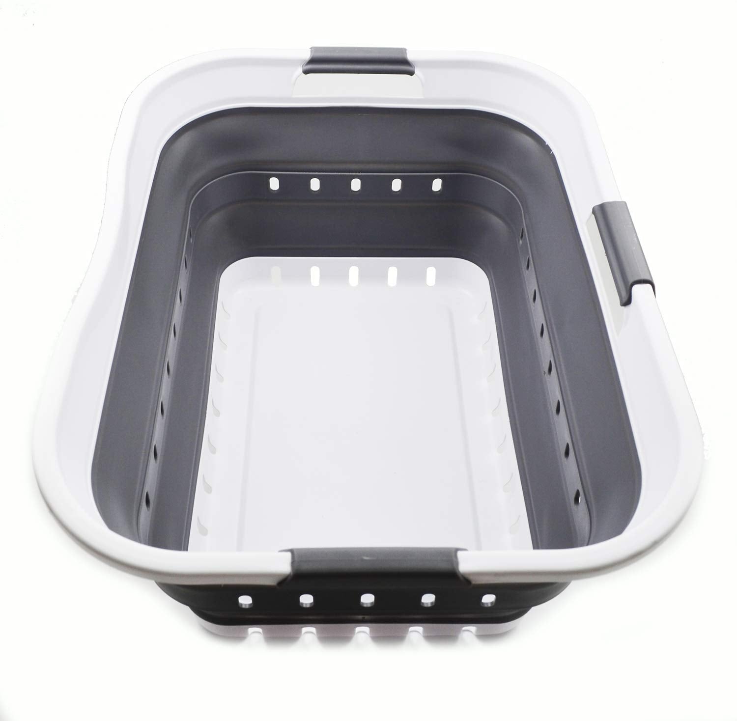 Sammart 42L (11 Gallon) Collapsible Plastic Laundry Basket - Foldable Pop Up Storage Container/Organizer - Space Saving Hamper/B