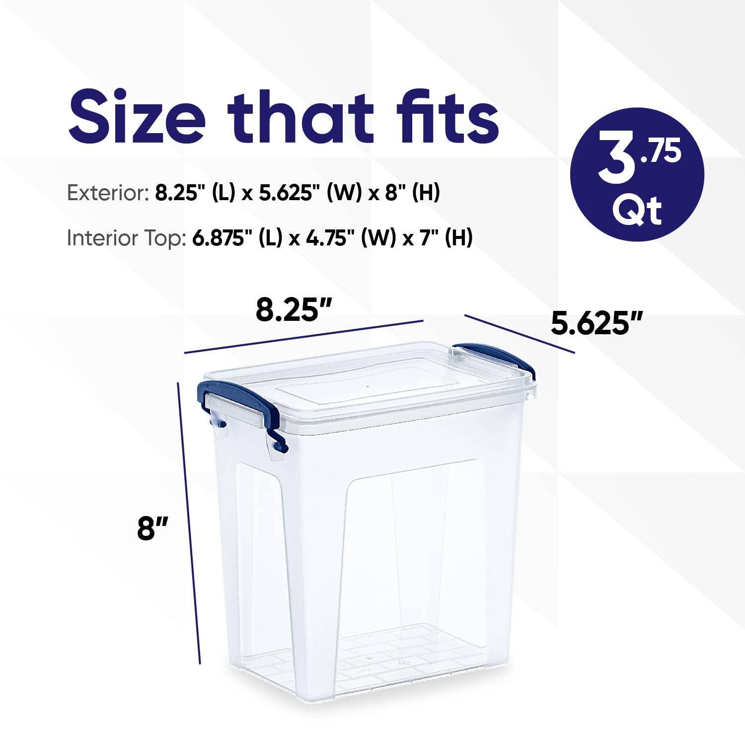 Superio Clear Storage Bins With Lids, Stackable Deep Storage Boxes With Latches And Handles, Extra Small, 4 Pack, Deep Container