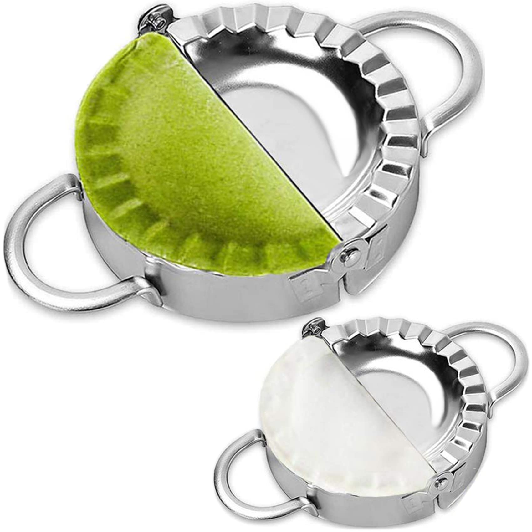 Stainless Steel Dumpling Ravioli Maker Press,Auam 2 Pack Pierogi Mold - Wonton Mould, Easy-Tool For Dumpling Wrapper Dough Stamp