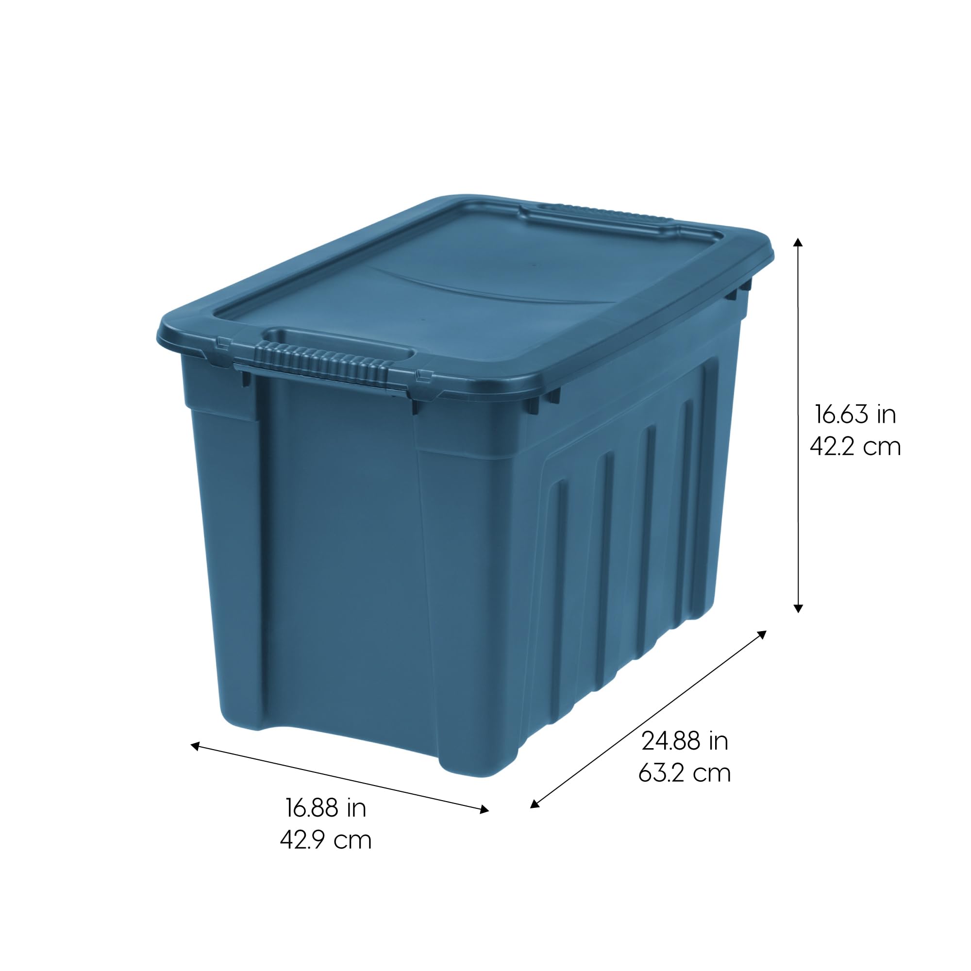 Iris Usa 20 Gallon Eco-Friendly Heavy Duty Totes For Storage With Easy-Grip Handles, 4 Pack - Made In Usa, Storage Bins With Lid