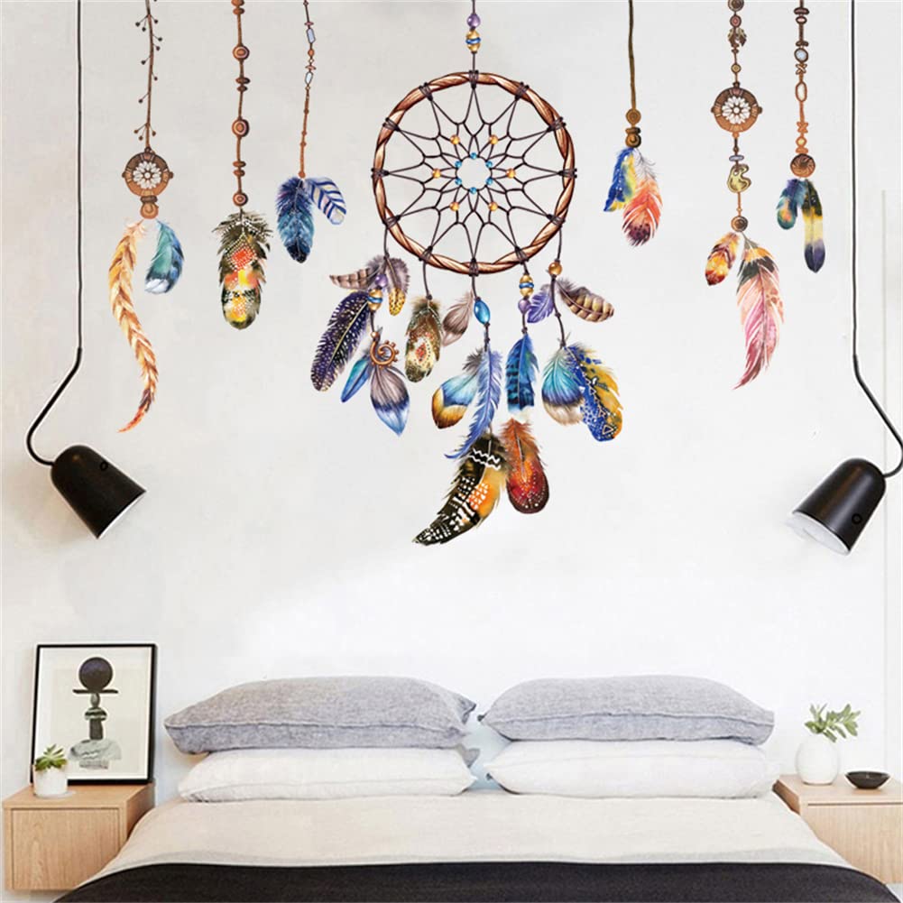 Dream Catcher Wall Decals,Yxy Llc Dream Catcher Feathers Wall Stickers For Bedroom Kids Room Decoration (Dream Catcher)