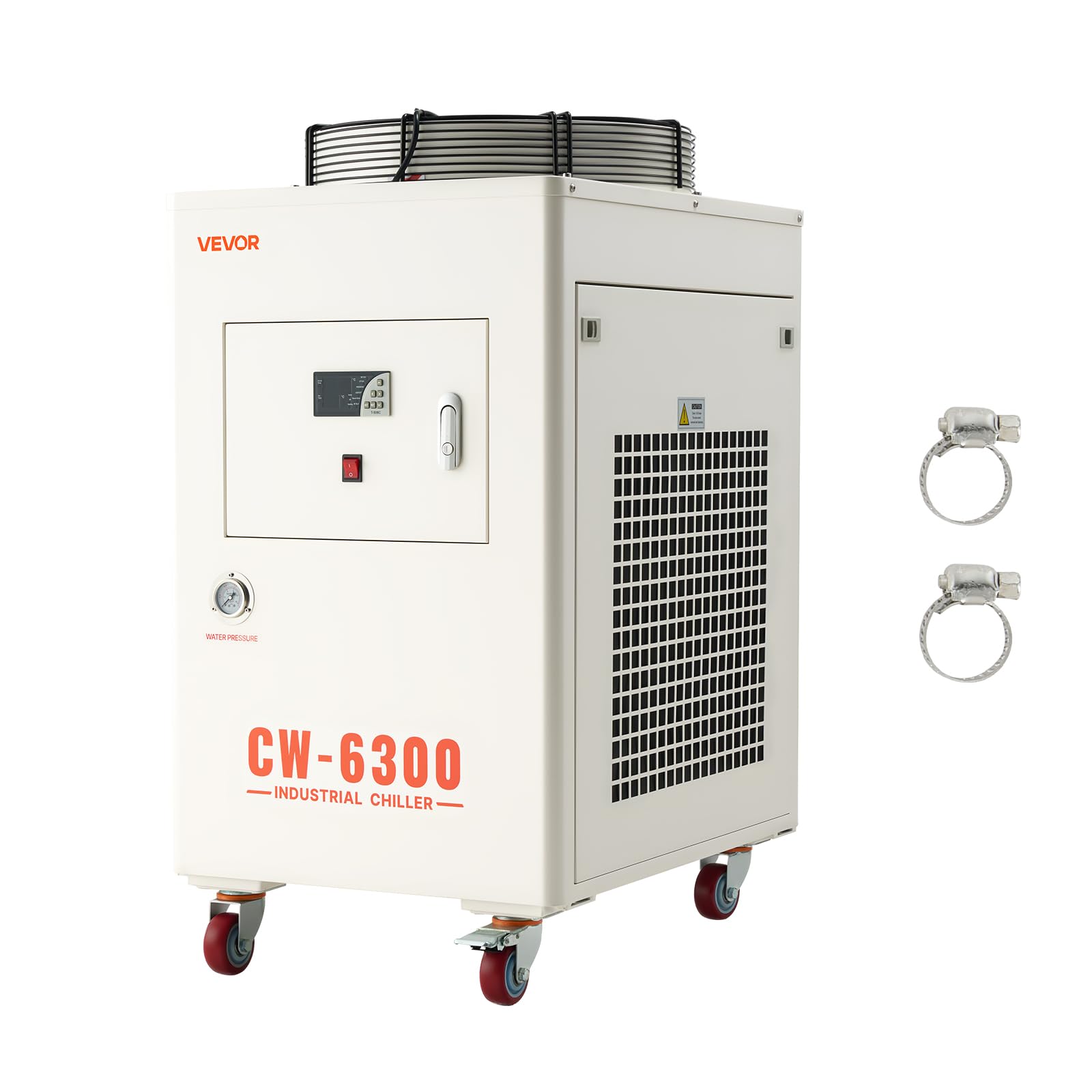 VEVOR Industrial Water Chiller, 27,300 BTU/h, Industrial Water Cooler Cooling System with Compressor, 10.6   Gal Tank Capacity, 