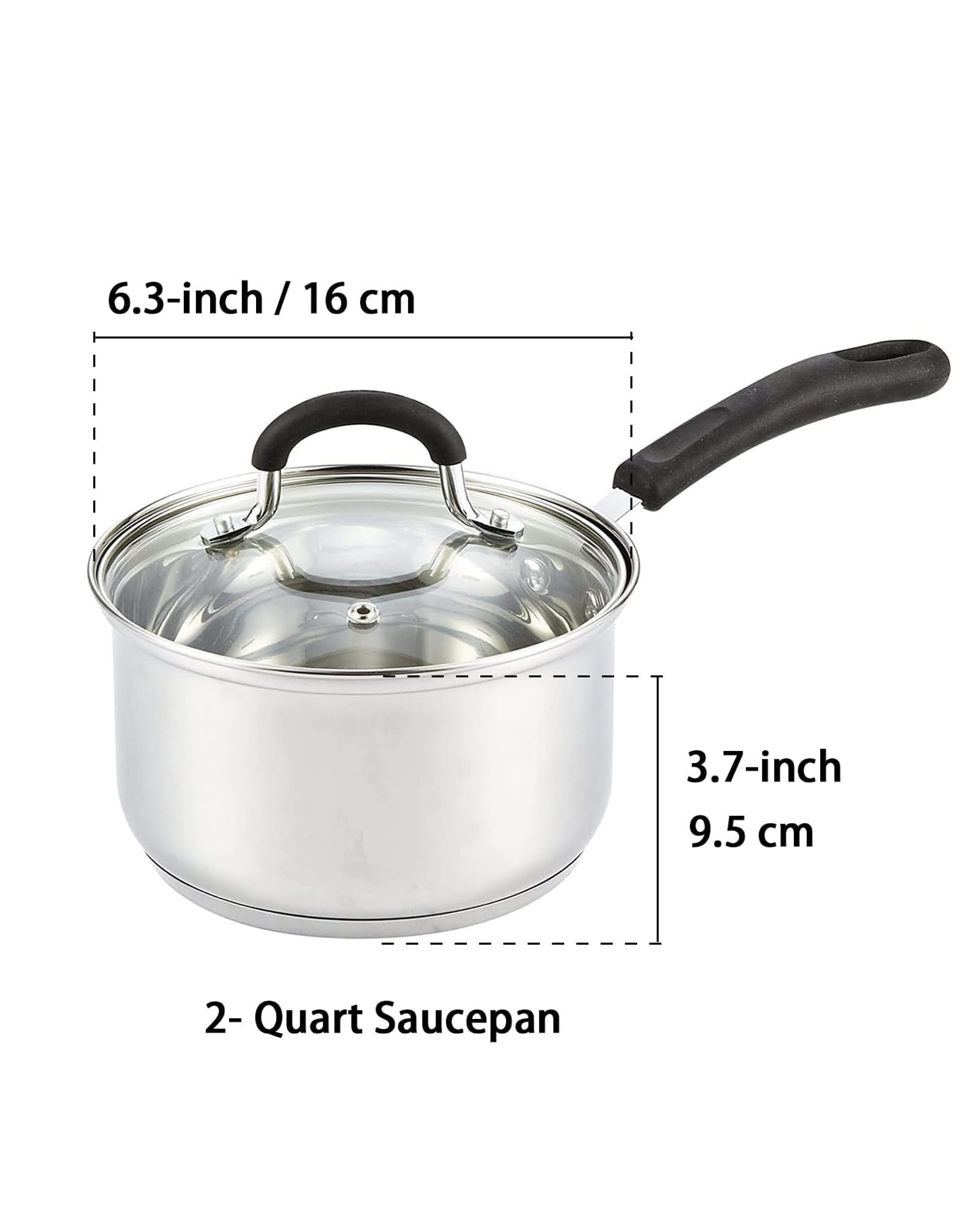 Cook N Home Professional Saucepan  2QT  Steel