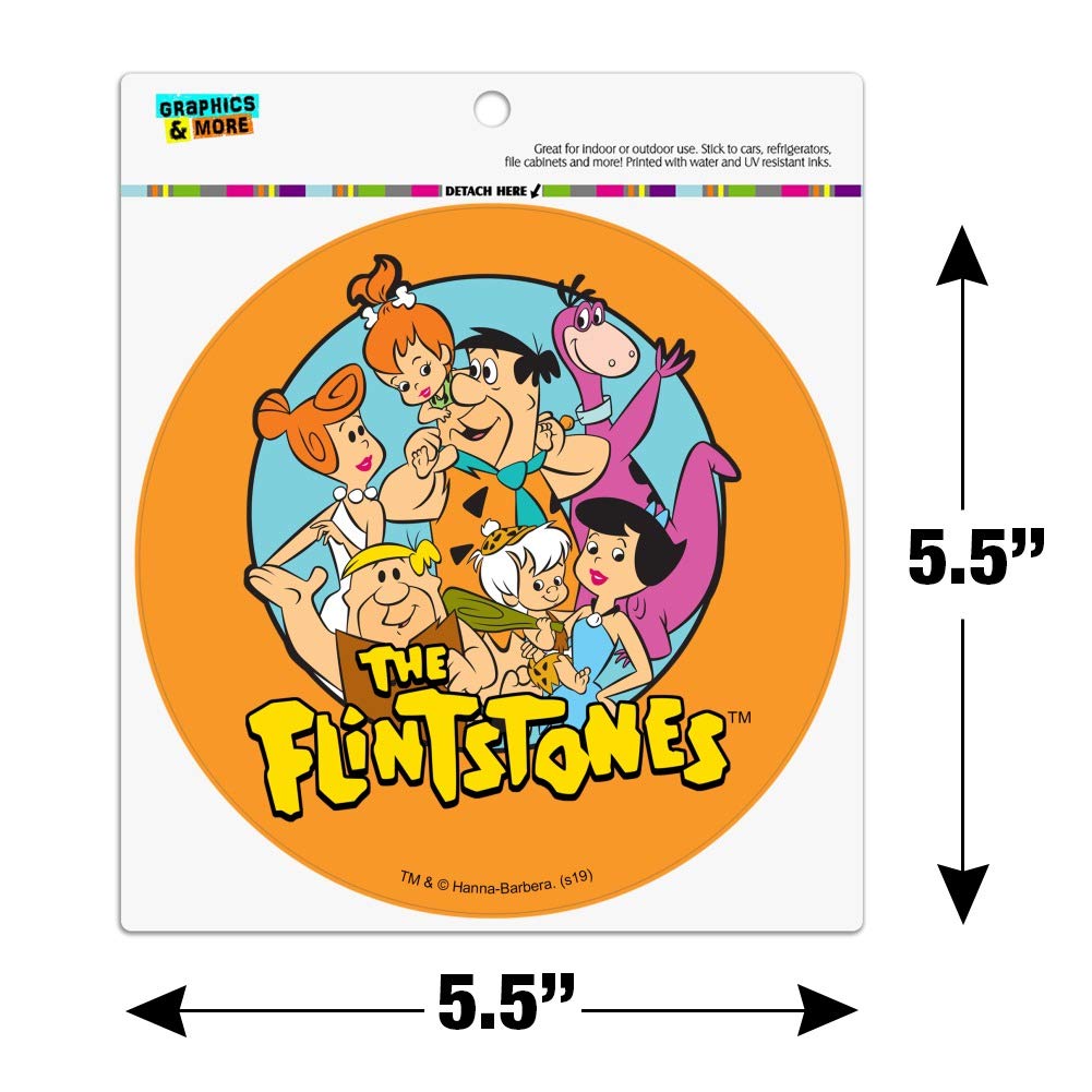 The Flintstones Group Automotive Car Refrigerator Locker Vinyl Circle Magnet