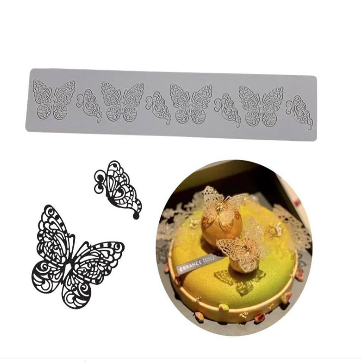 Love Silicone Lace Mold, Cake Mat, Fondant Impression Mats, Heart Pattern Lace Mat For Cake Decorating Valentine'S Day (J_ Butte