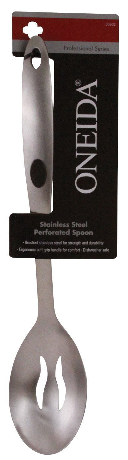 Oneida 50302 Perforated Spoon, 13 L in, Brushed Stainless Steel