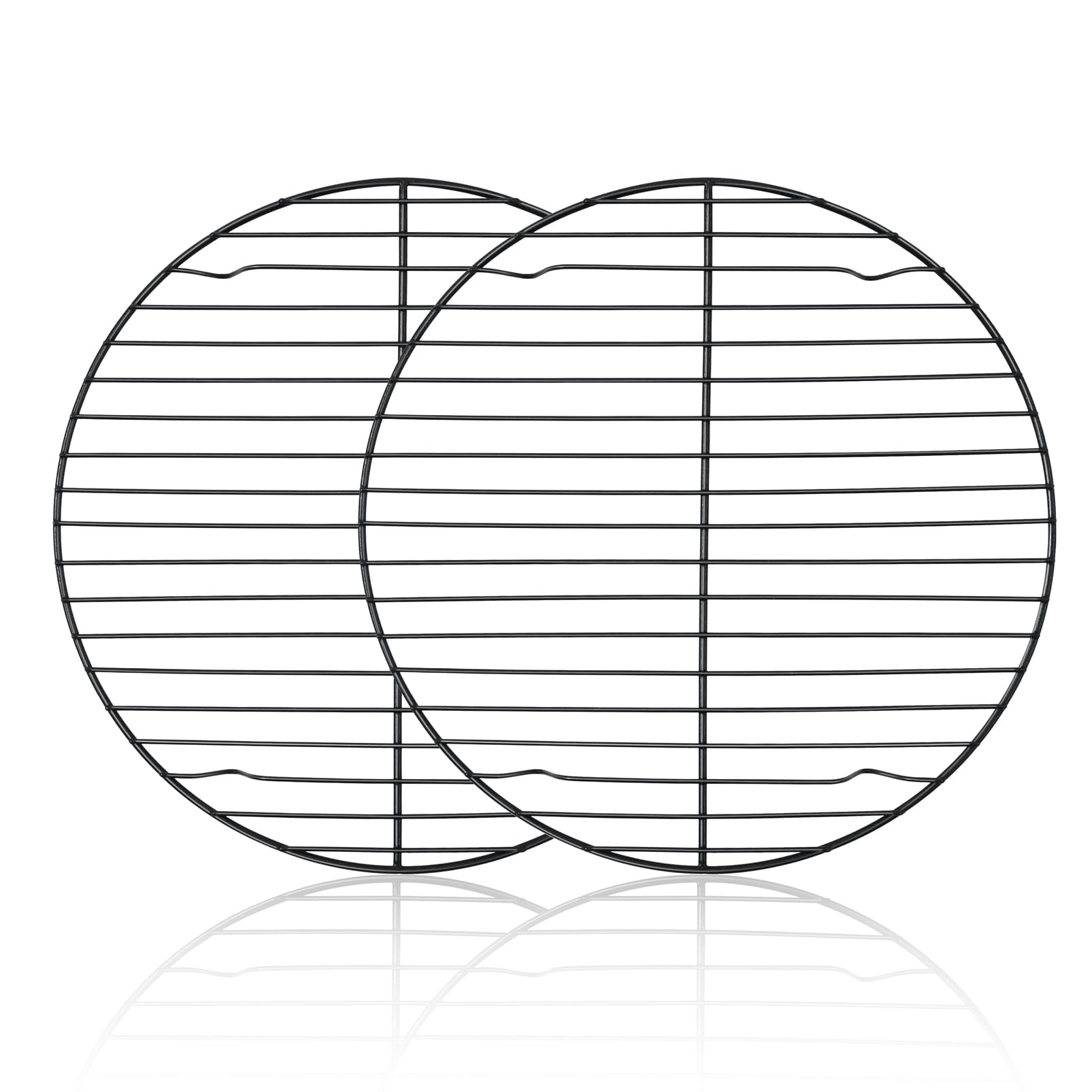 Teamfar 10.5 Inch Non-Stick Cooling Rack, Round Coated Stainless Steel Cooking Wire Rack Set Of 2, For Baking/Roasting/Steaming/
