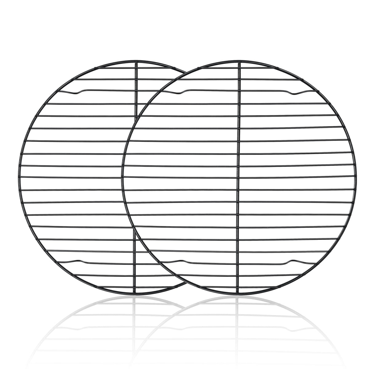 Teamfar 10.5 Inch Non-Stick Cooling Rack, Round Coated Stainless Steel Cooking Wire Rack Set Of 2, For Baking/Roasting/Steaming/