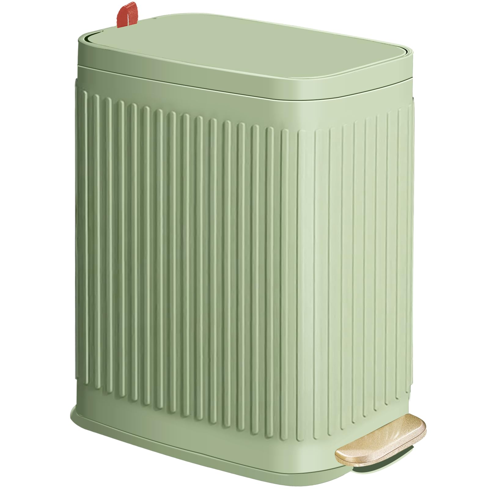 Slim Trash Can For Bathroom With Air Freshener Soft Close Lid, 6 Liter/ 1.6 Gallon Stainless Steel Garbage Can With Removable In