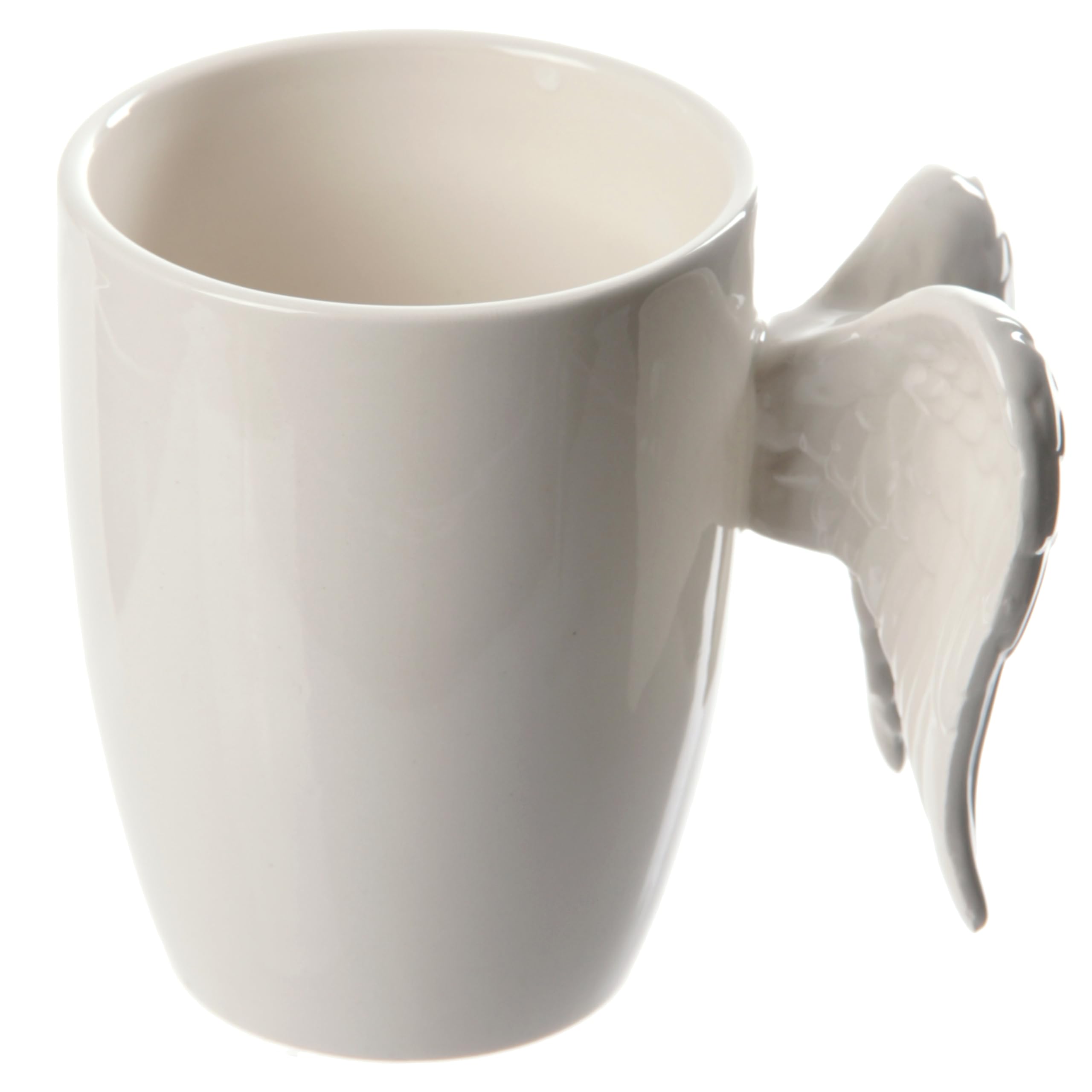 Puckator Ceramic Handle Mug - White Angel Wings - Large Porcelain Cup - 1 Count - Cute Gift for Men & Women