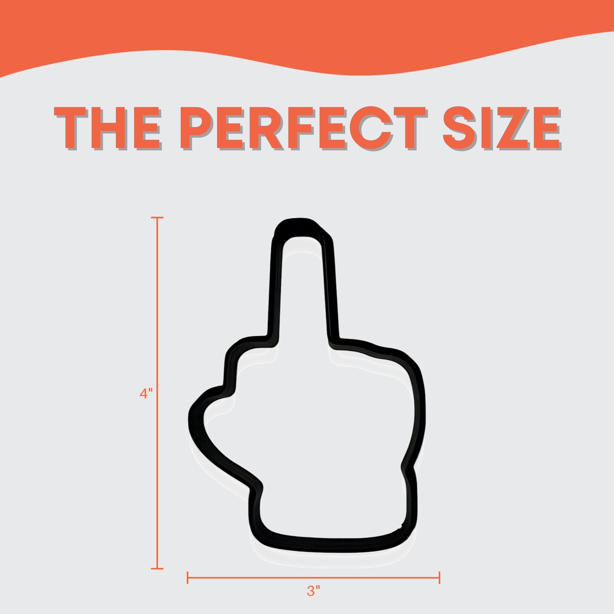 Middle Finger Offensive Inappropriate Cookie Cutter With Easy To Push Design, For Bachelorette Parties, Work Events, And Birthda