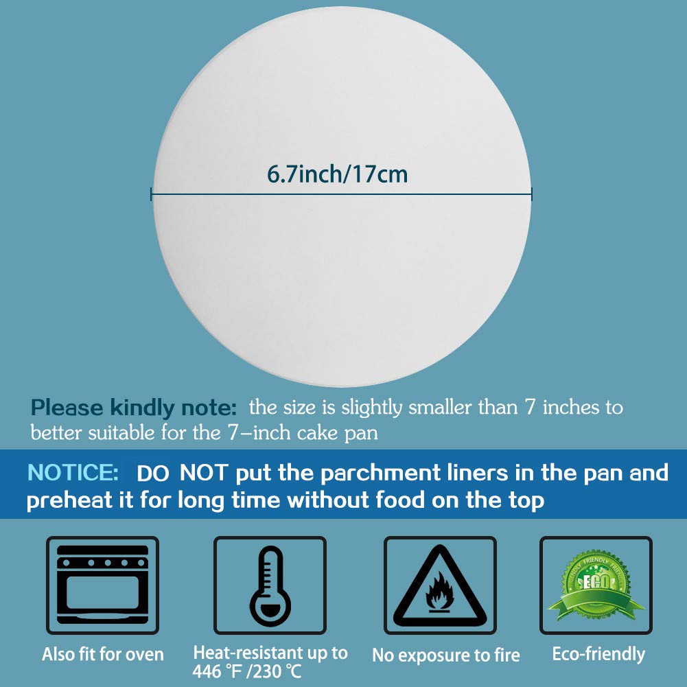 7 Inch Parchment Paper Rounds, Set Of 200, Non Stick Baking Parchment Paper/Baking Parchment Circles For Round Cake Pan, Springf