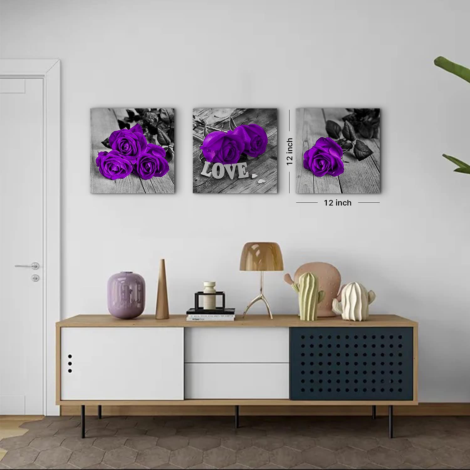 Purple Wall Decor Bathroom Accessories Purple Rose Flower Wall Art Purple And Grey Wall Decor Floral Canvas Paintings For Living