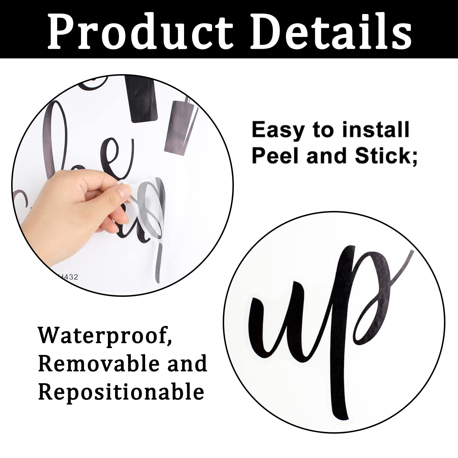 Superdant Pvc Wall Stickers Wake Up Make Up Eyelash Cosmetics Pattern Vinyl Lettering Wall Art Decals For Bedroom Powder Room Ba