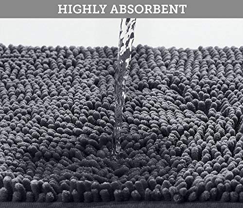 Luxurux Bathroom Rug Mat Set-Extra-Soft Plush Bath Mat Shower Bathroom Rugs 16 X 24 Inch Set,1'' Chenille Microfiber Material, S